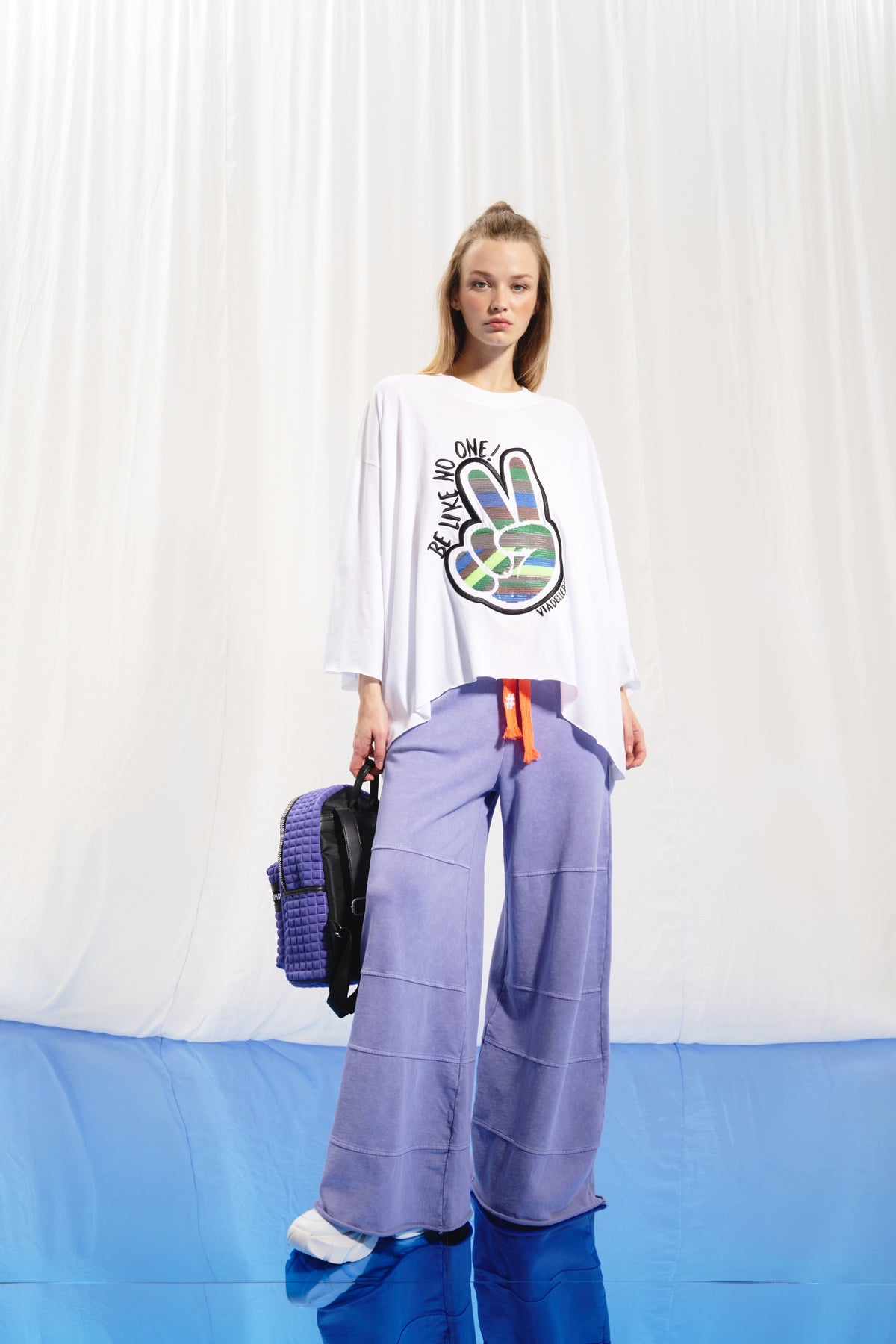 Lila Wide-Leg Pamuklu Pantolon 17045