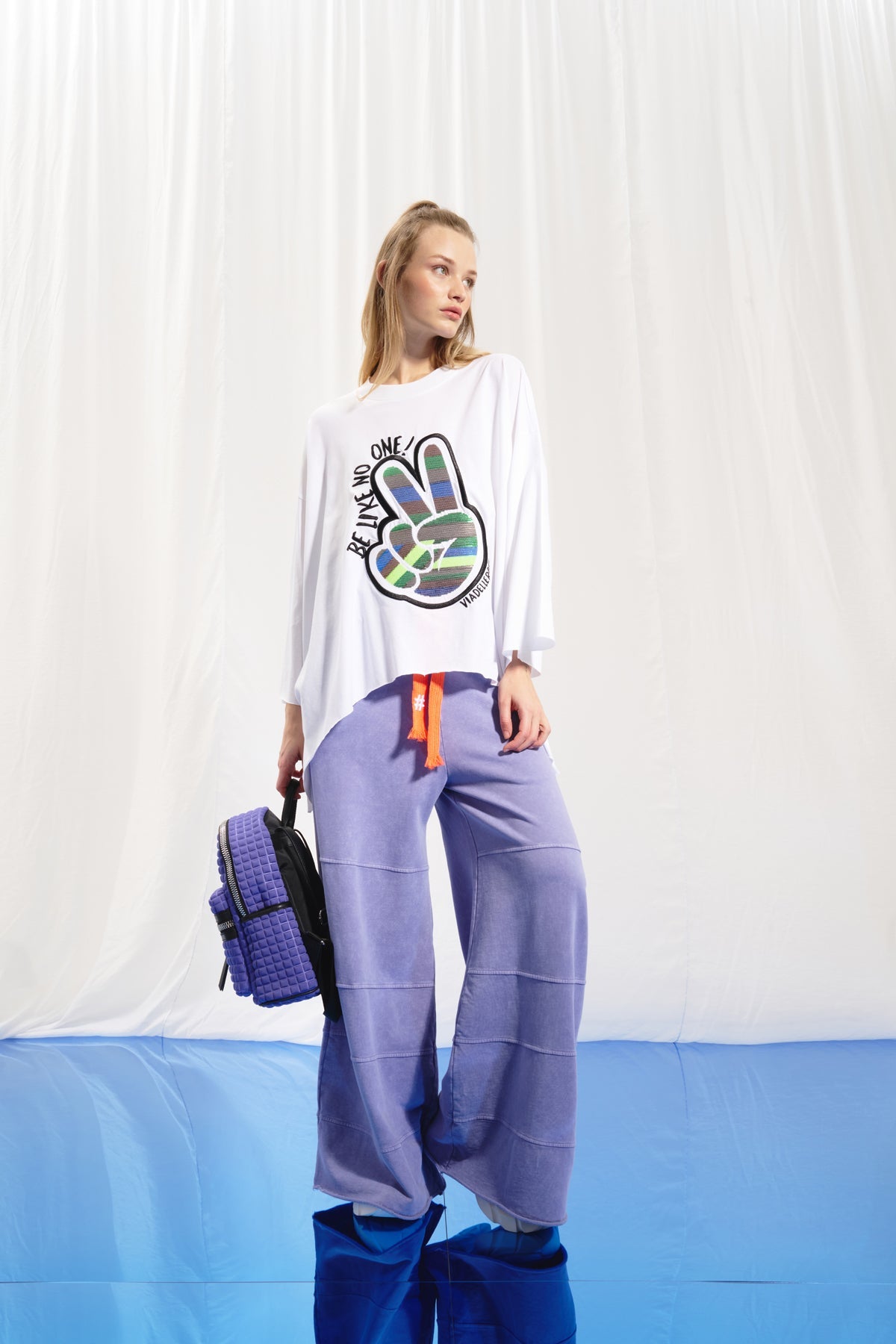 Lila Wide-Leg Pamuklu Pantolon 17045