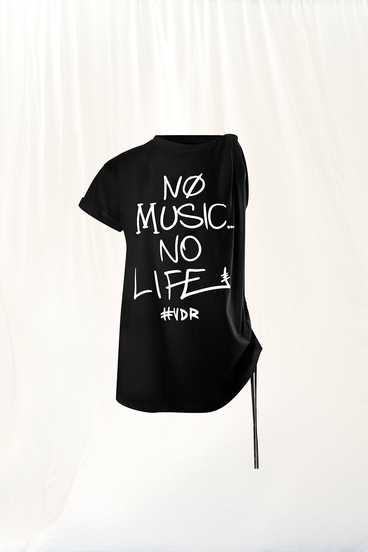 Siyah Asimetrik T-shirt 17062