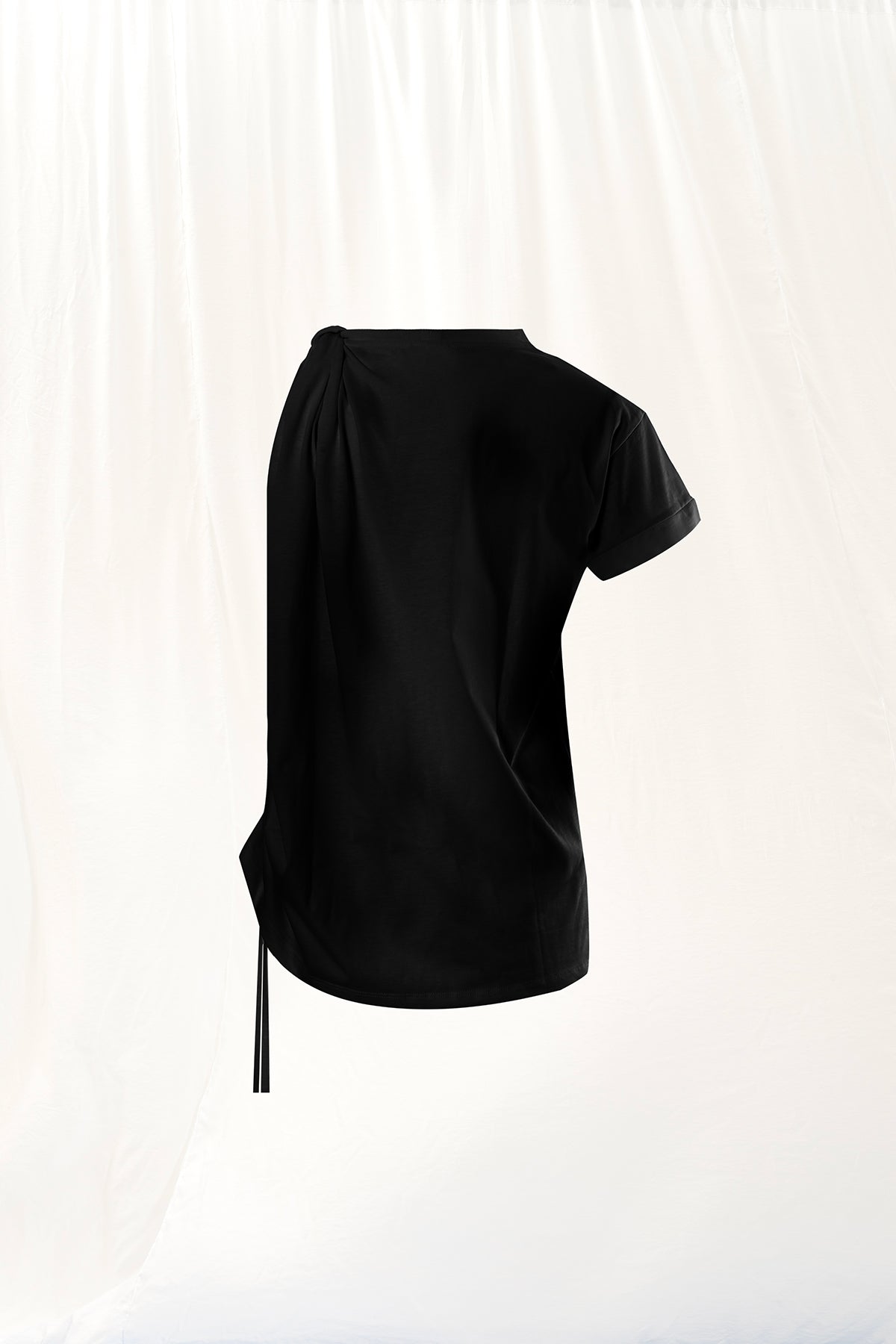 Siyah Asimetrik T-shirt 17062