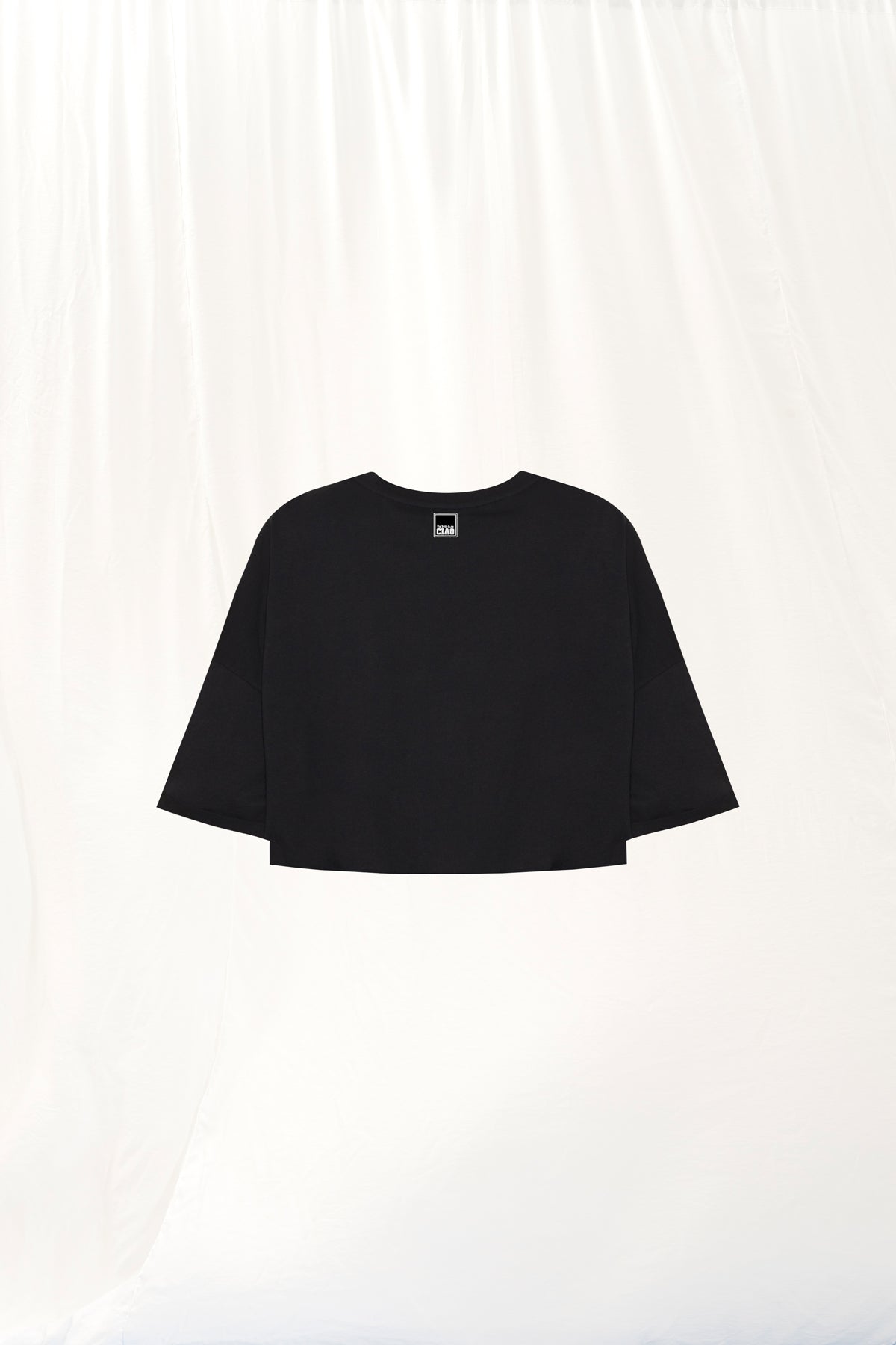 Siyah Baskılı Crop T-Shirt 17065
