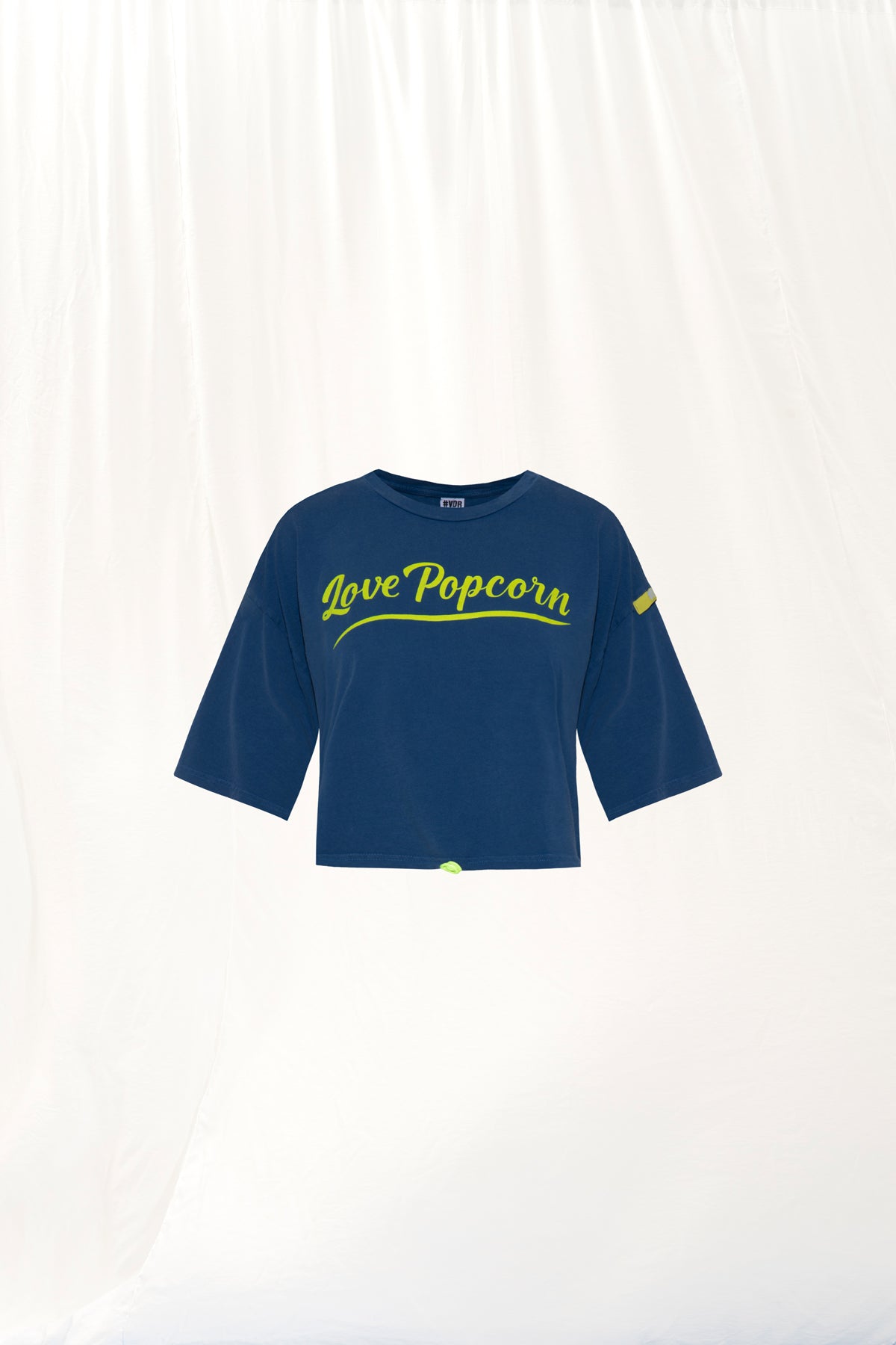 Mavi Sloganlı Crop T-Shirt 17070