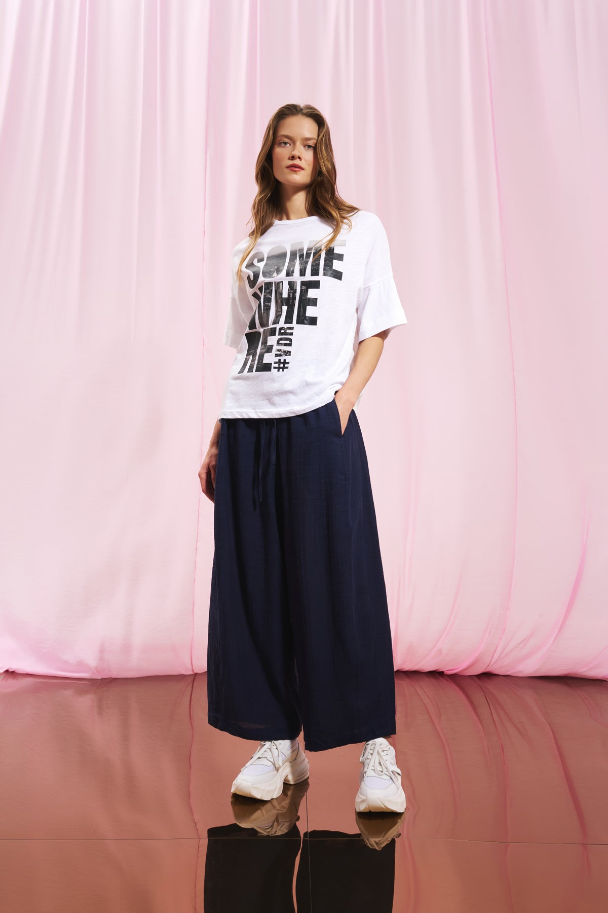 Beyaz Baskili T-shirt 17084