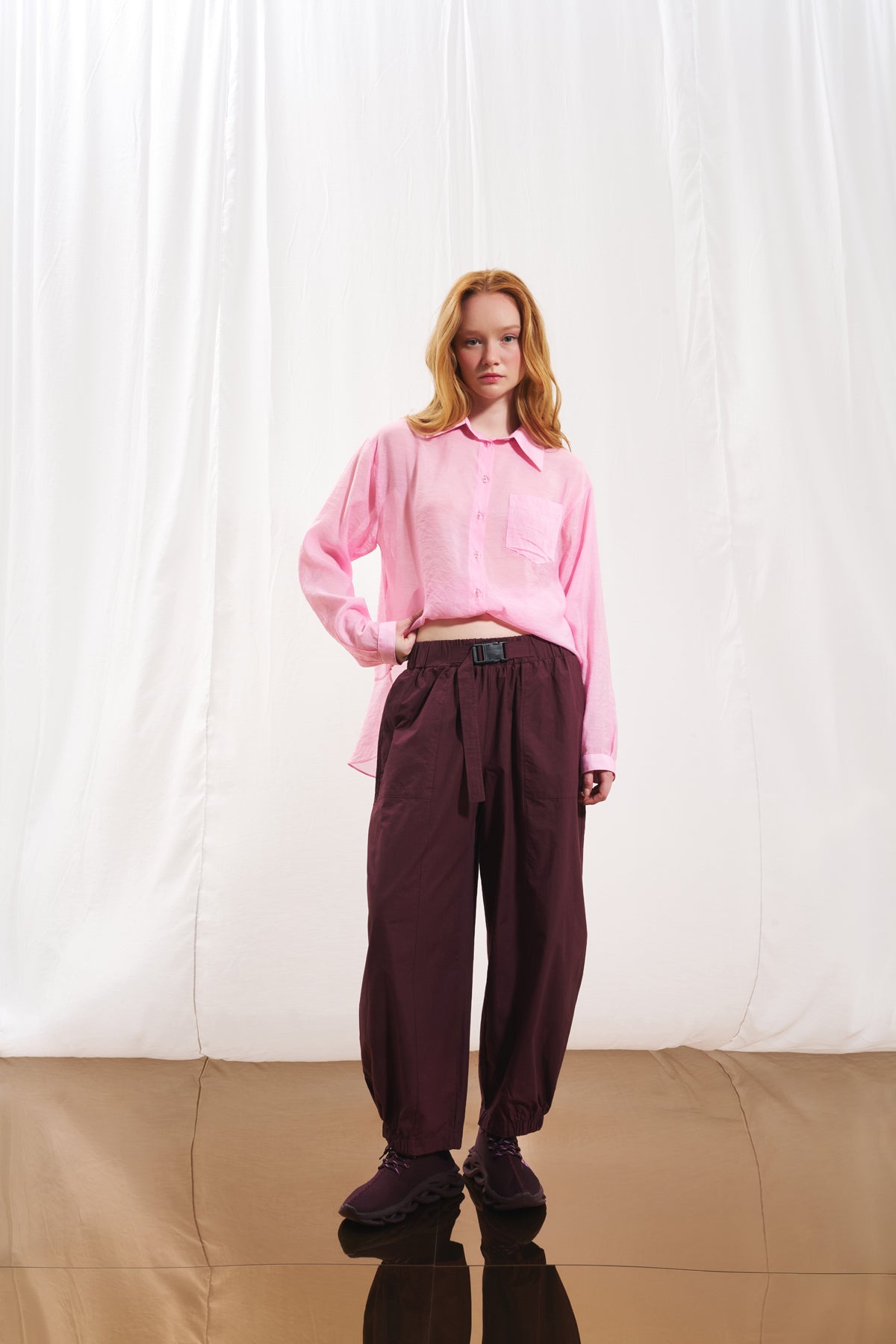 Bordo Poplin Pantolon 17108