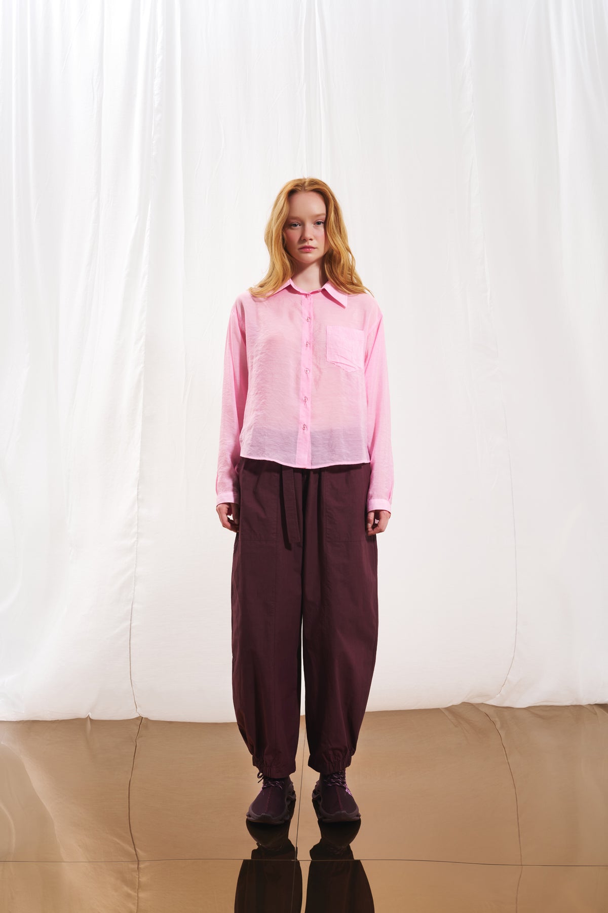Bordo Poplin Pantolon 17108