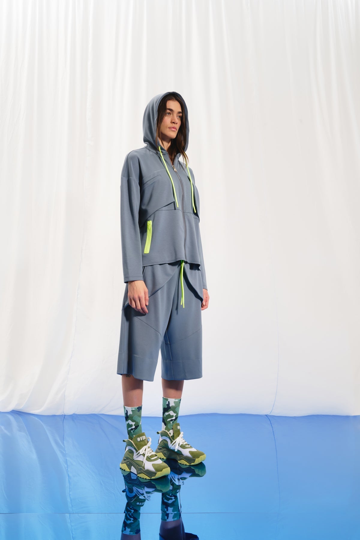Gri Fermuarli Sweatshirt 17144