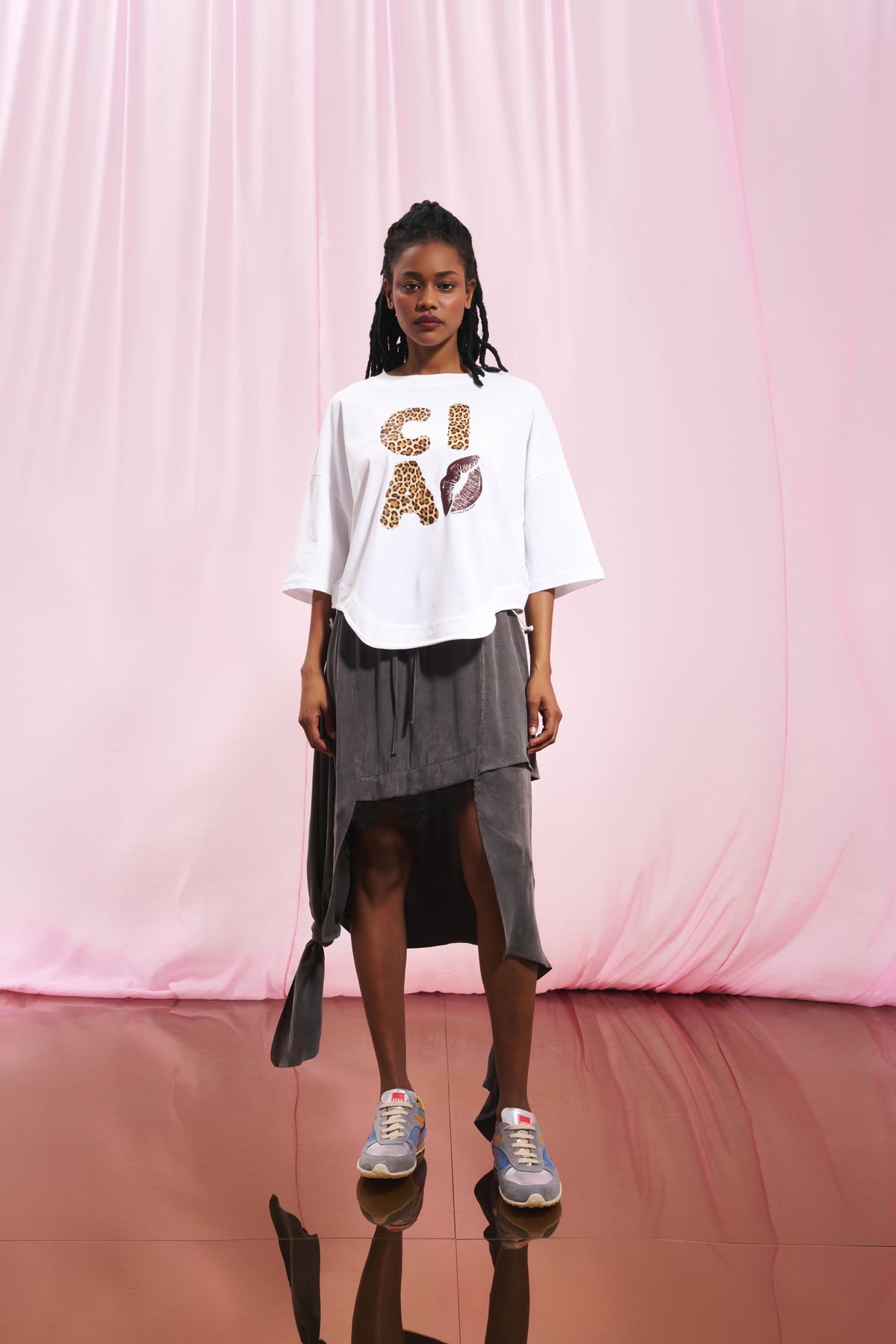 Beyaz Baskili T-shirt 17154