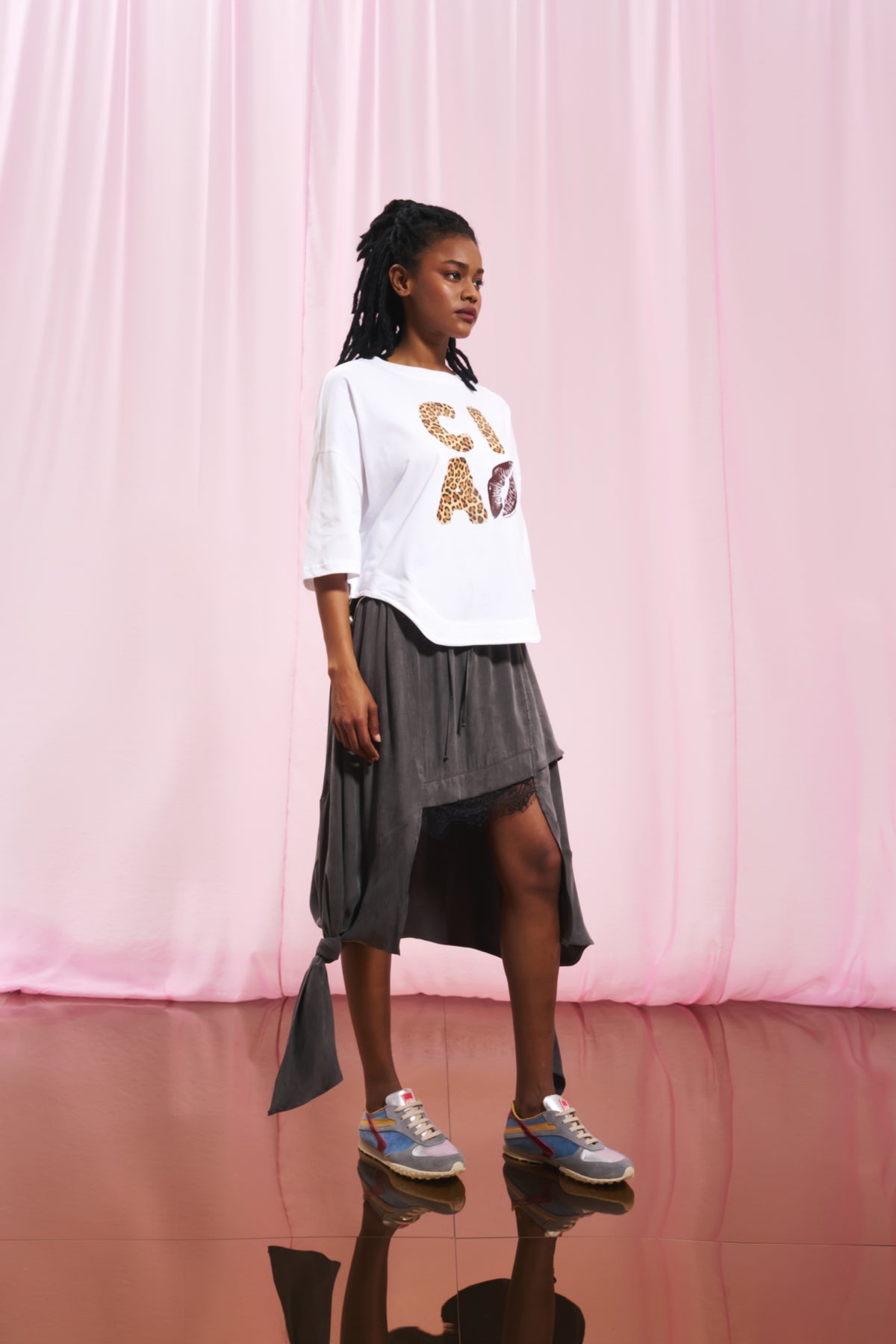 Beyaz Baskili T-shirt 17154