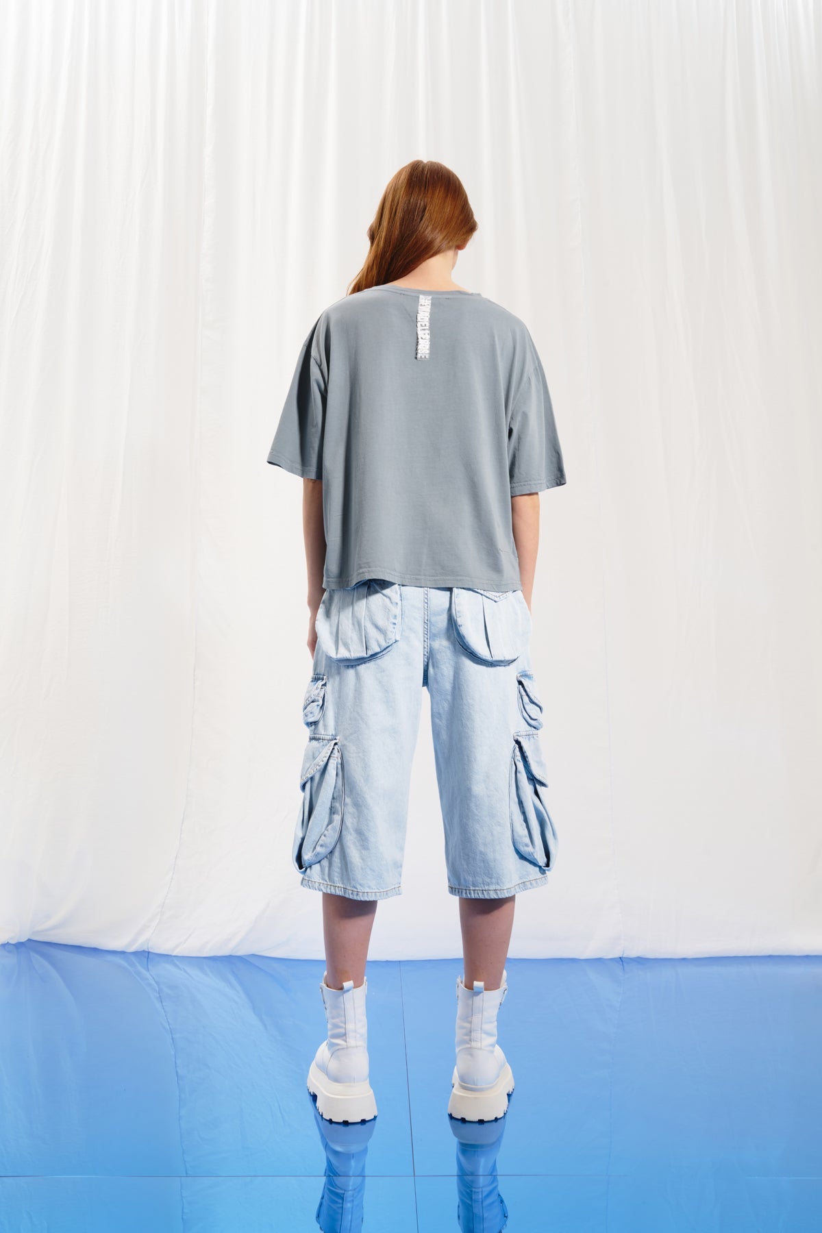 Açik Mavi Baggy Bermuda Denim Sort 17197