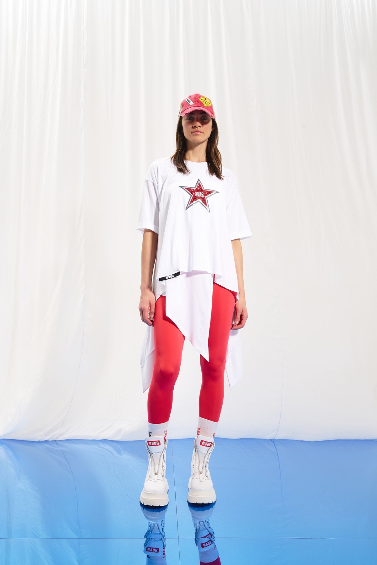 Beyaz Islemeli Asimetrik Tunik 17236