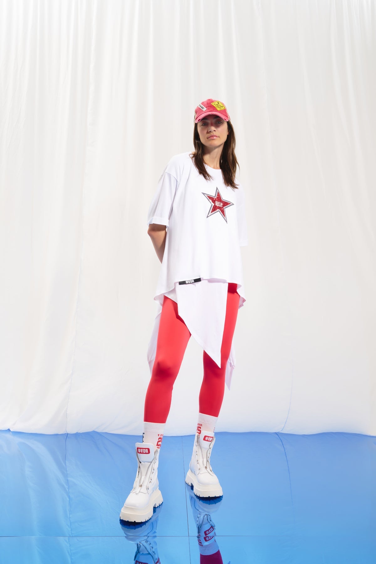 Beyaz Islemeli Asimetrik Tunik 17236