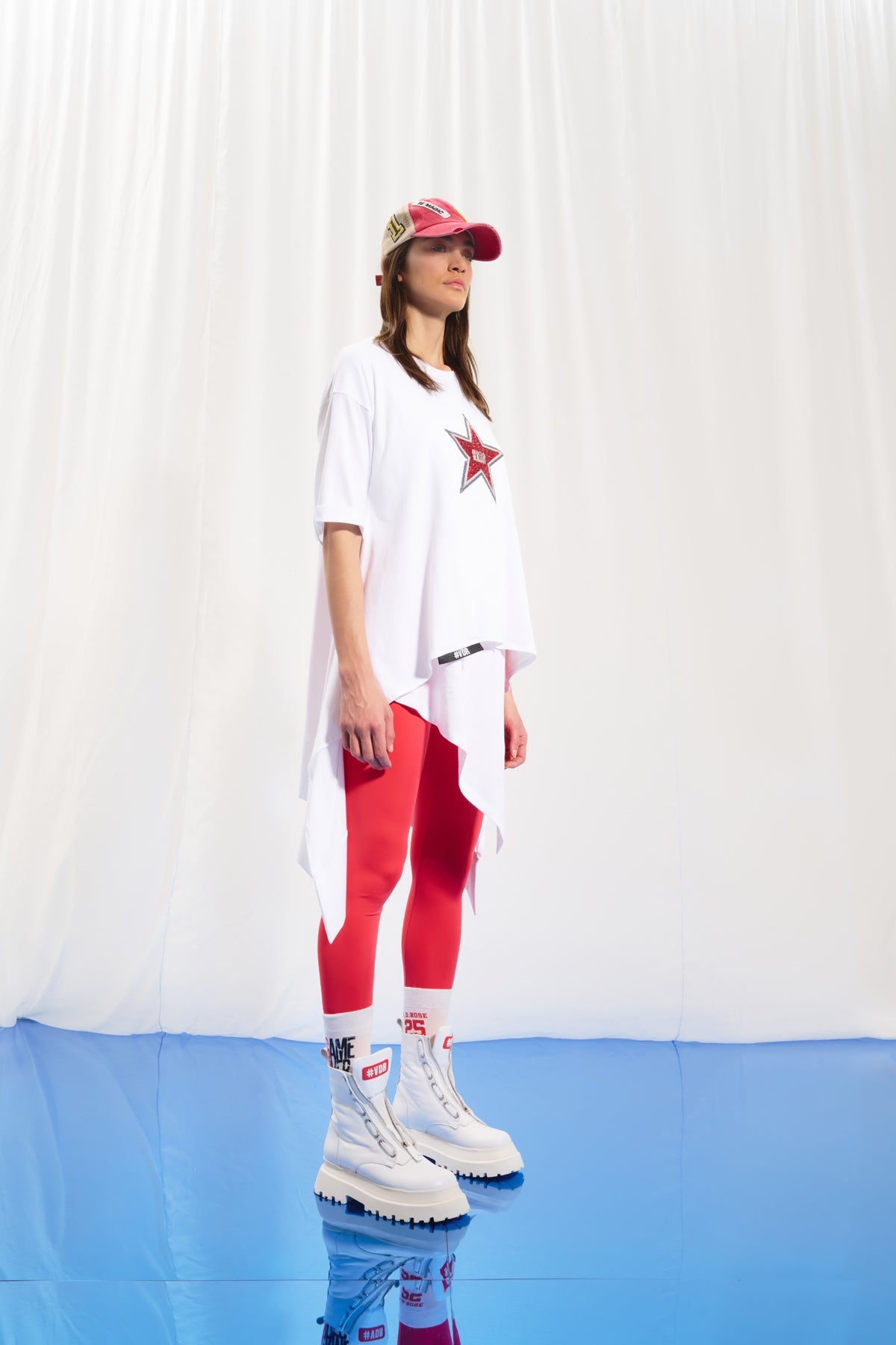 Beyaz Islemeli Asimetrik Tunik 17236