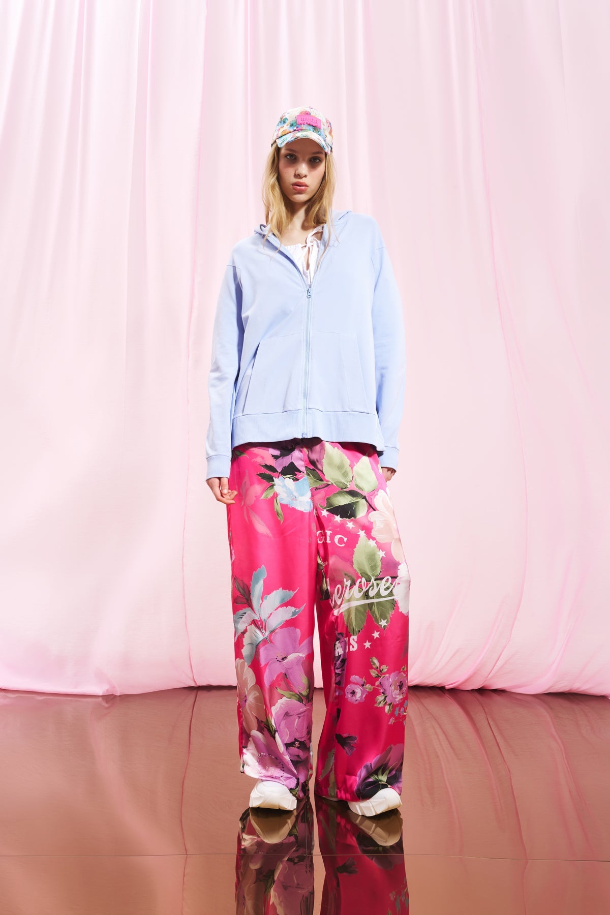 Lila Fermuarli Kapüsonlu Sweatshirt 17240