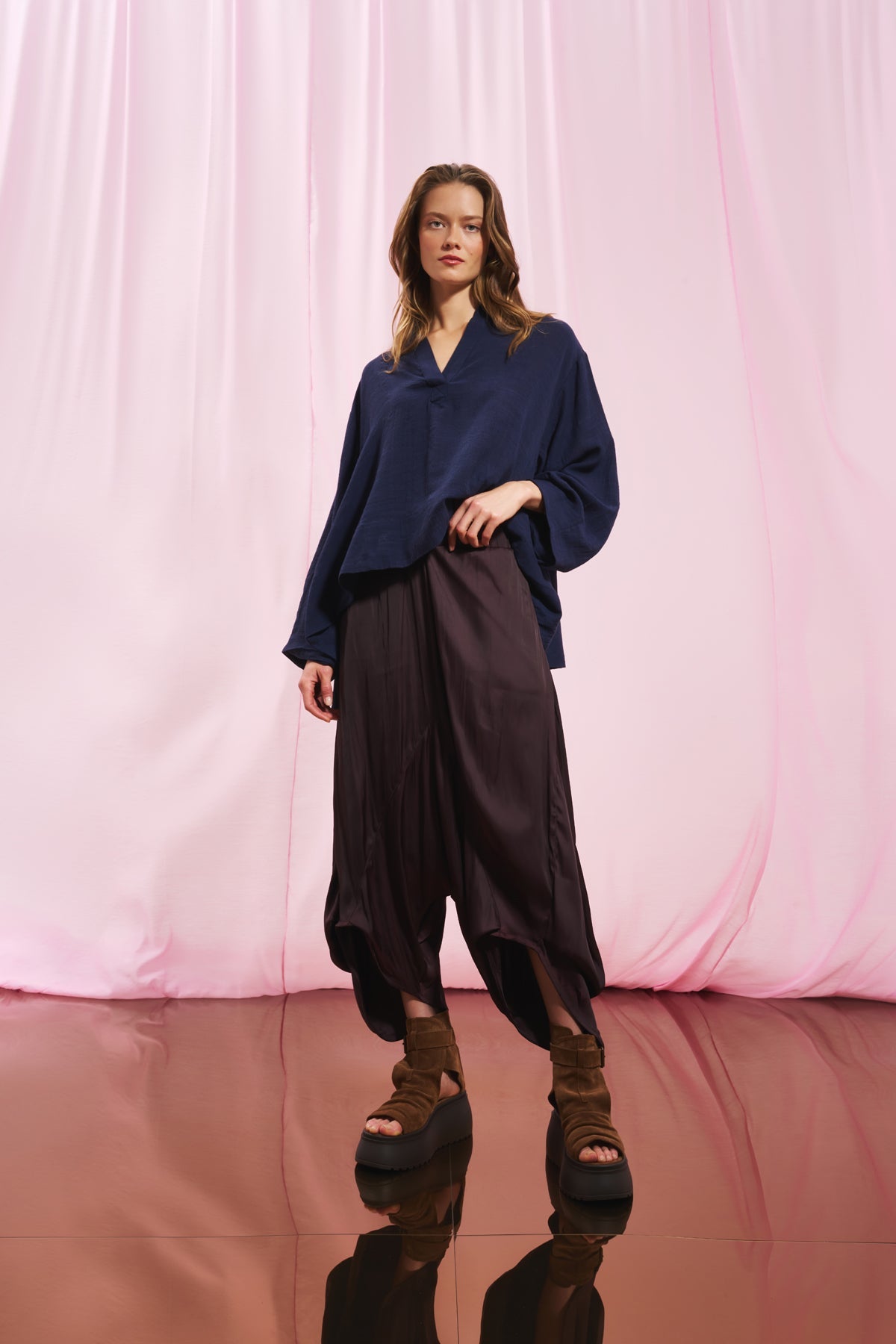 Bordo Dökümlü Pantolon 17284