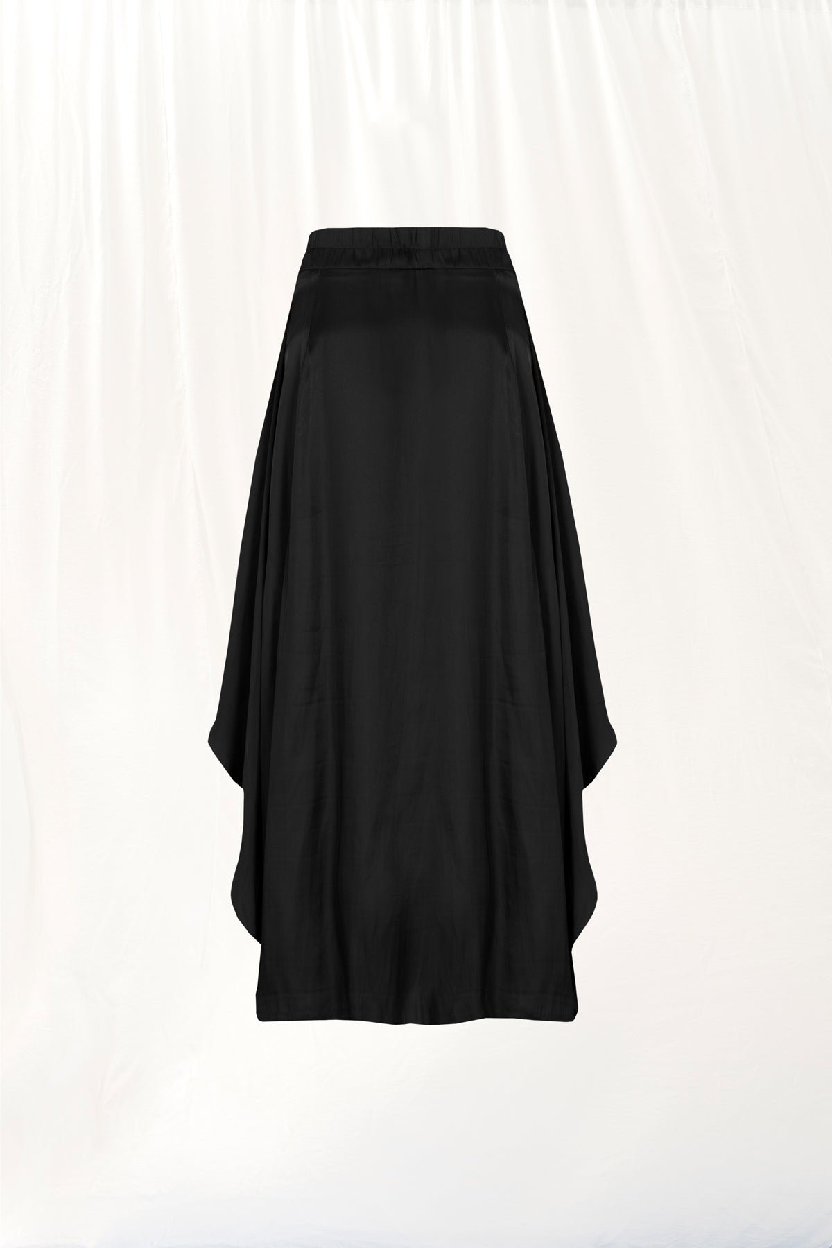 Siyah Saten Midi Etek 17285