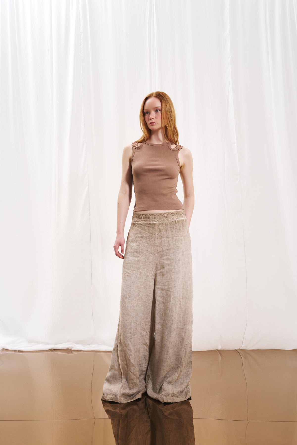 Vizon Wide-Leg Keten Pantolon 17310
