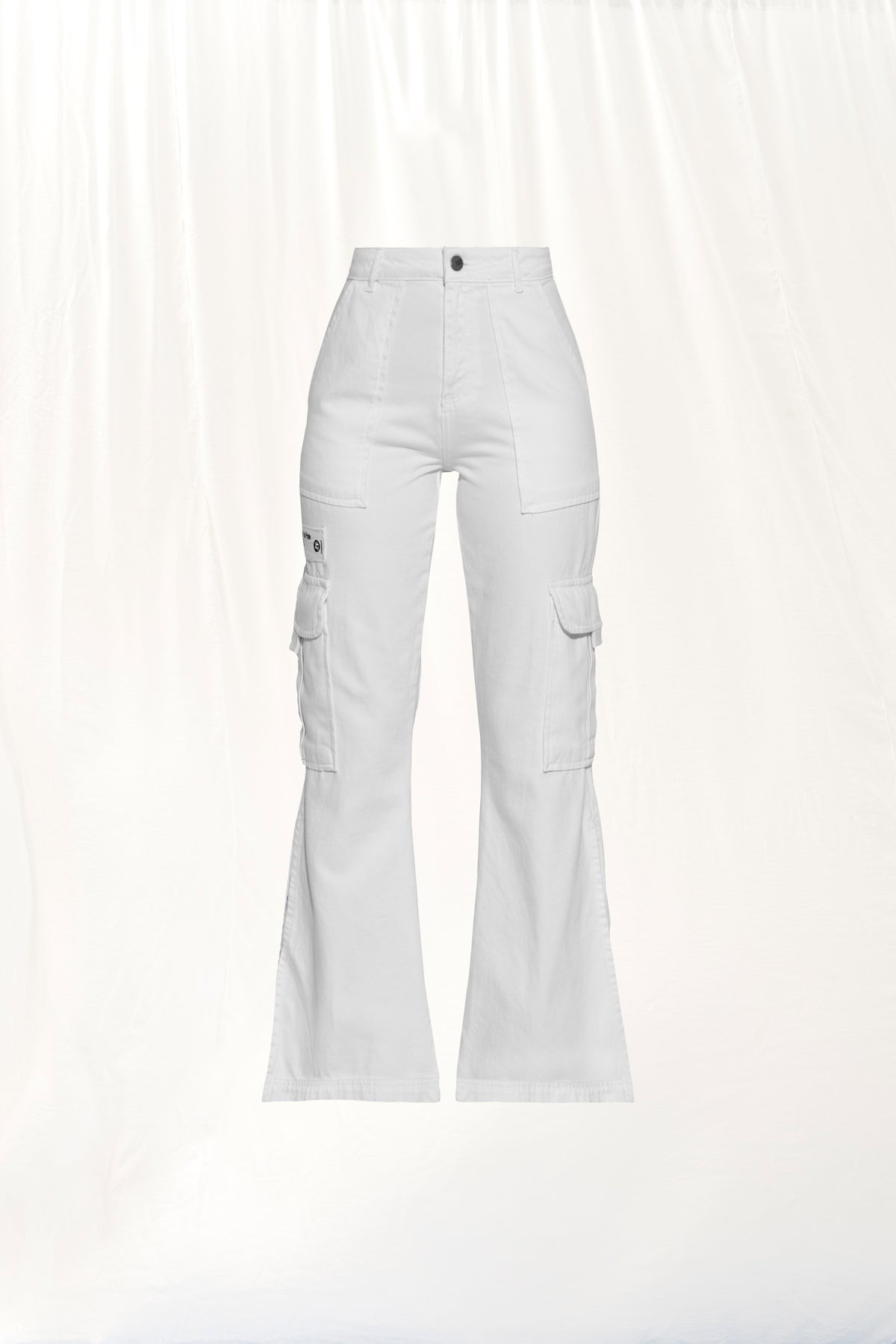 Beyaz Flare Denim Pantolon 17352