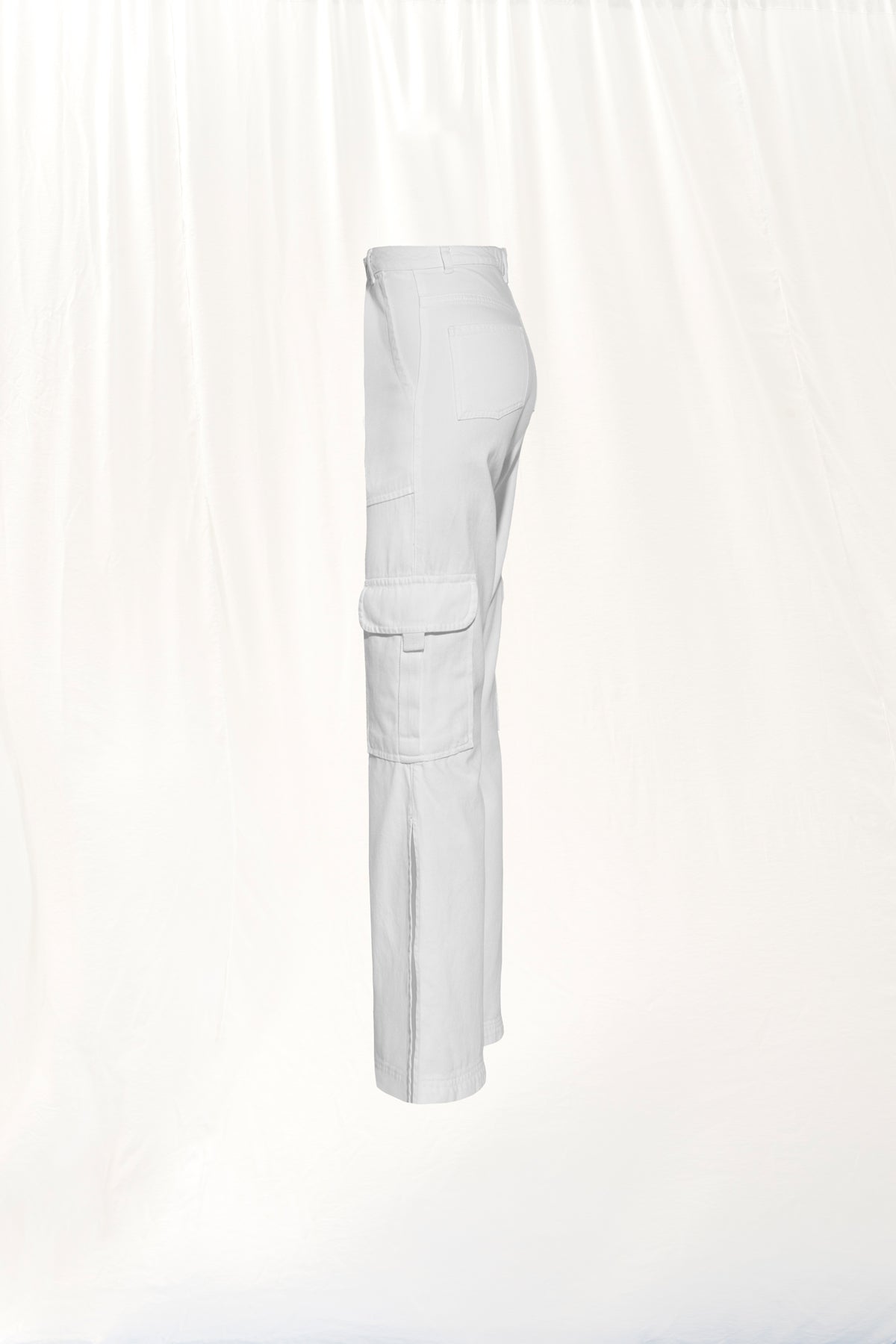 Beyaz Flare Denim Pantolon 17352