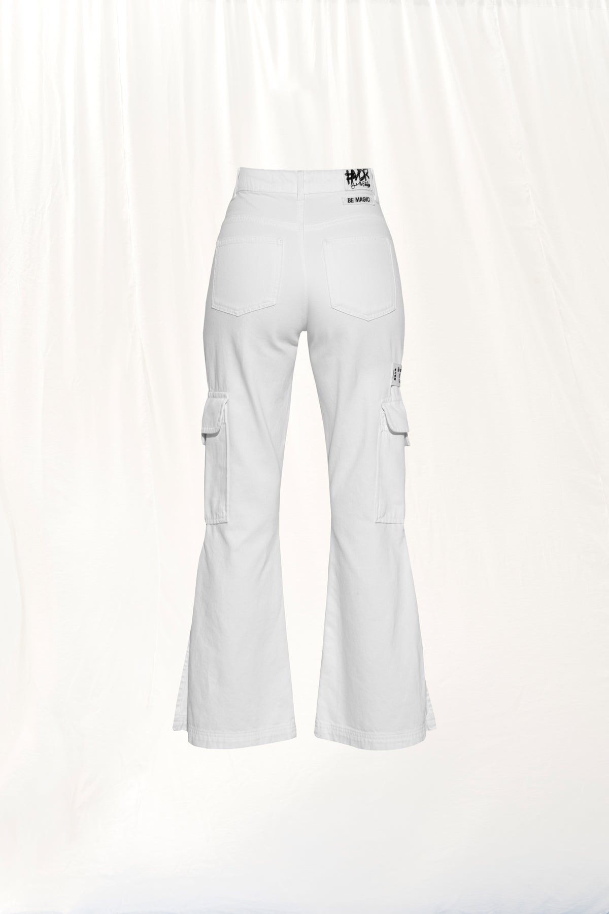 Beyaz Flare Denim Pantolon 17352