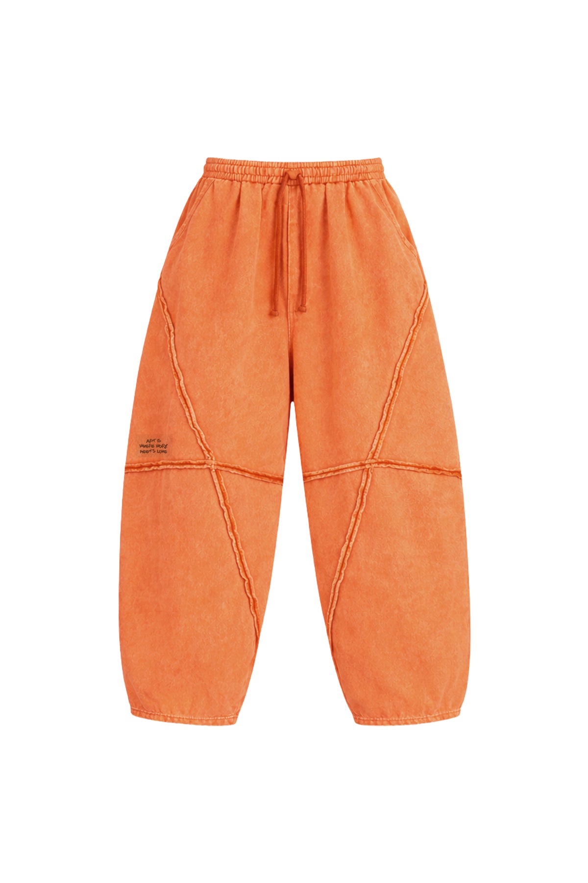 Viadellerose Dikiş Detaylı Baggy Pantolon Black Off White Orange