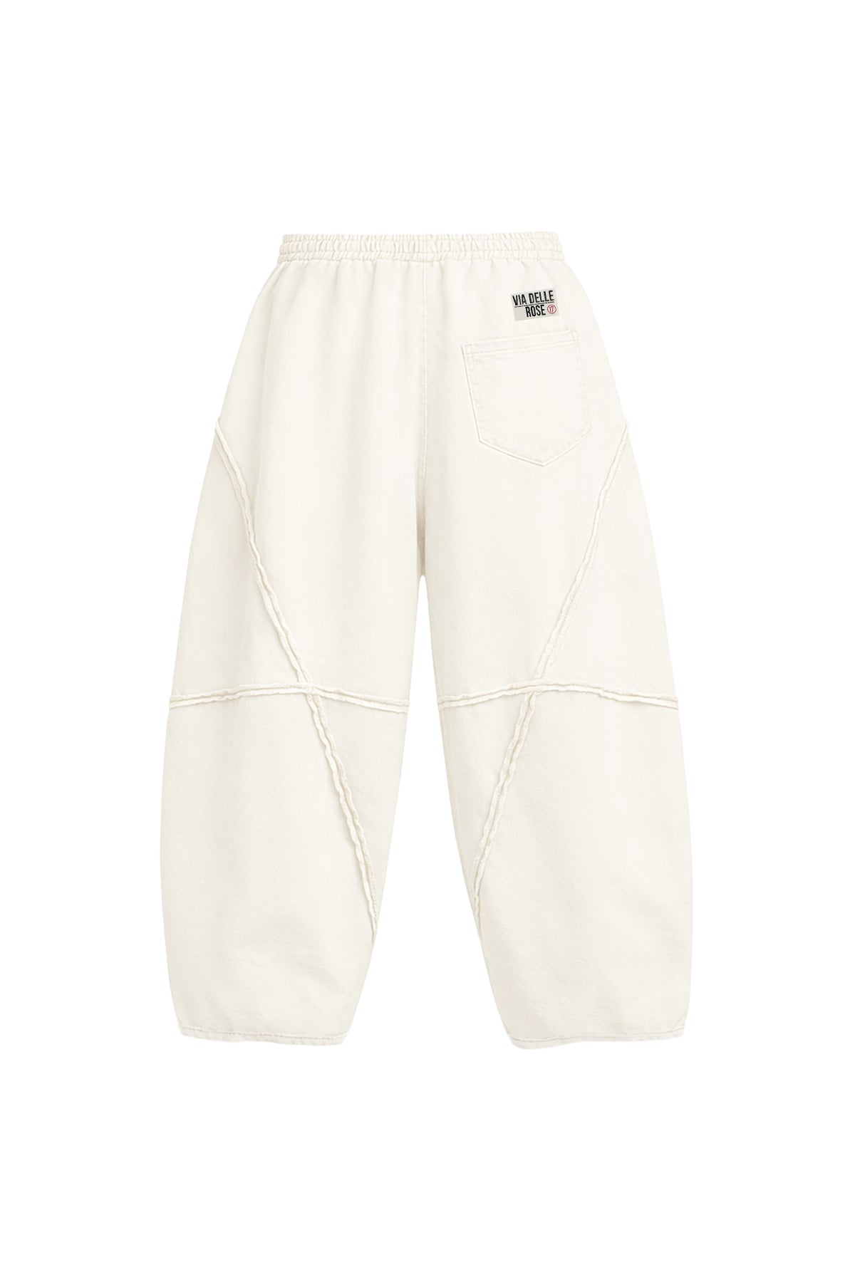 Ekru Dikiş Detaylı Baggy Pantolon 19029