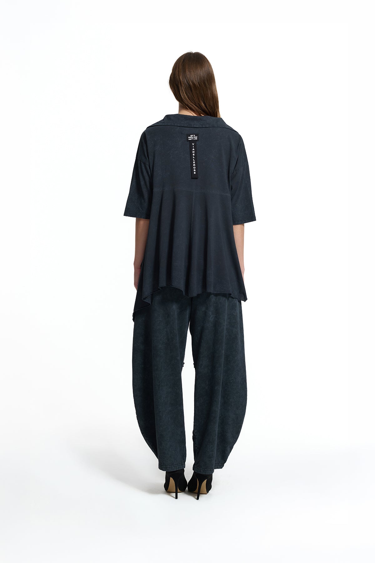 Siyah Dikiş Detaylı Baggy Pantolon 19029