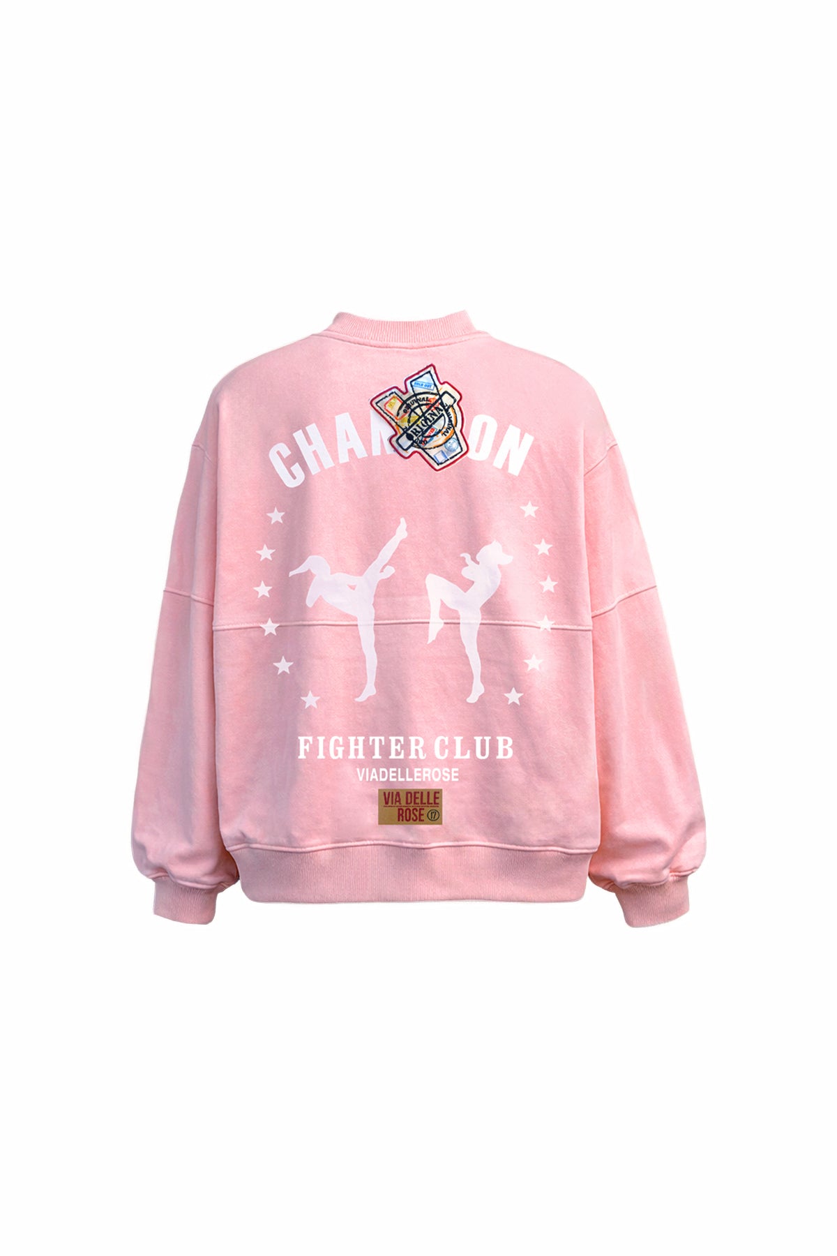 Pembe Arma Patch Detaylı Fermuarlı Bomber Sweatshirt 19099