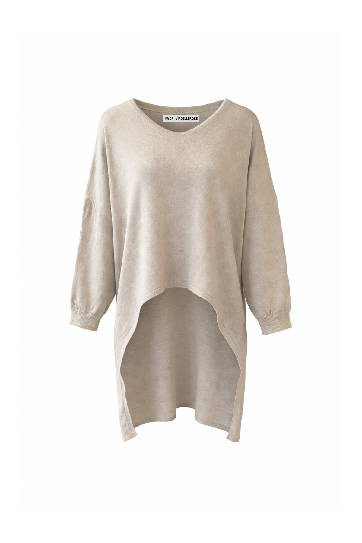 Bej High-Low Baskılı Kazak 19171