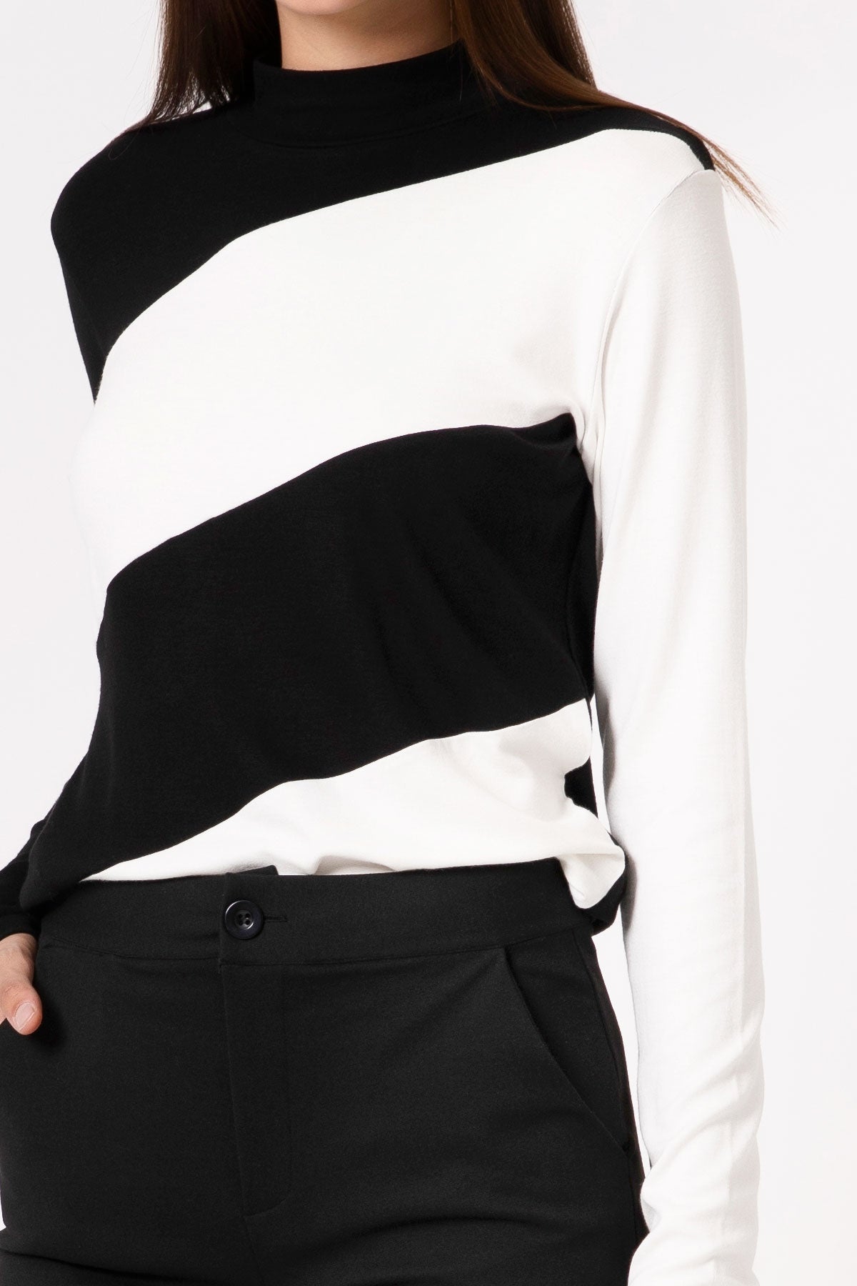 Siyah Krem Uzun T-shirt 4295