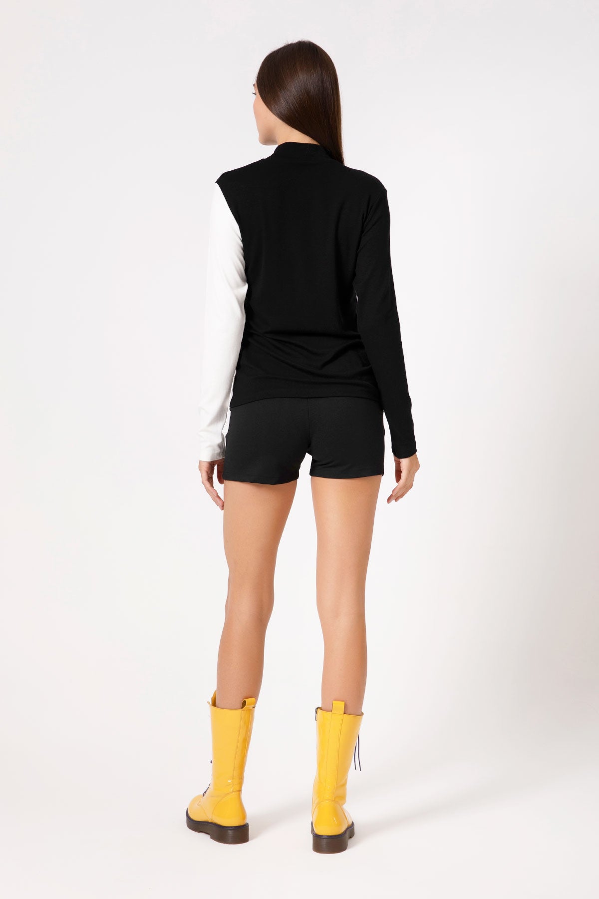 Siyah Krem Uzun T-shirt 4295