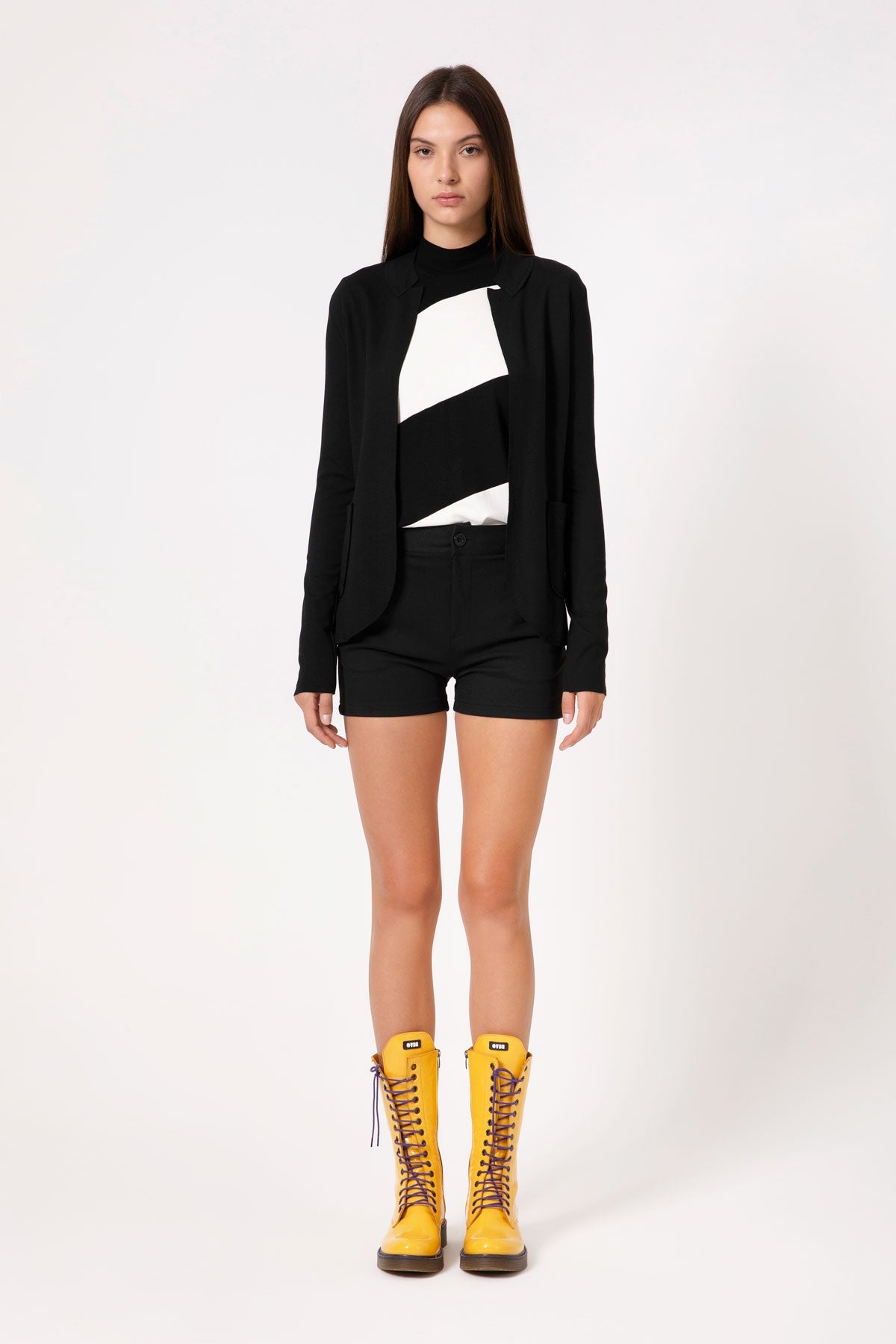 Siyah Krem Uzun T-shirt 4295