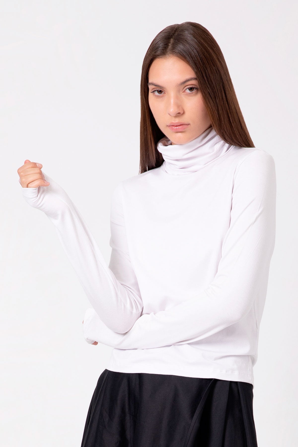 Beyaz  Uzun T-shirt 4526