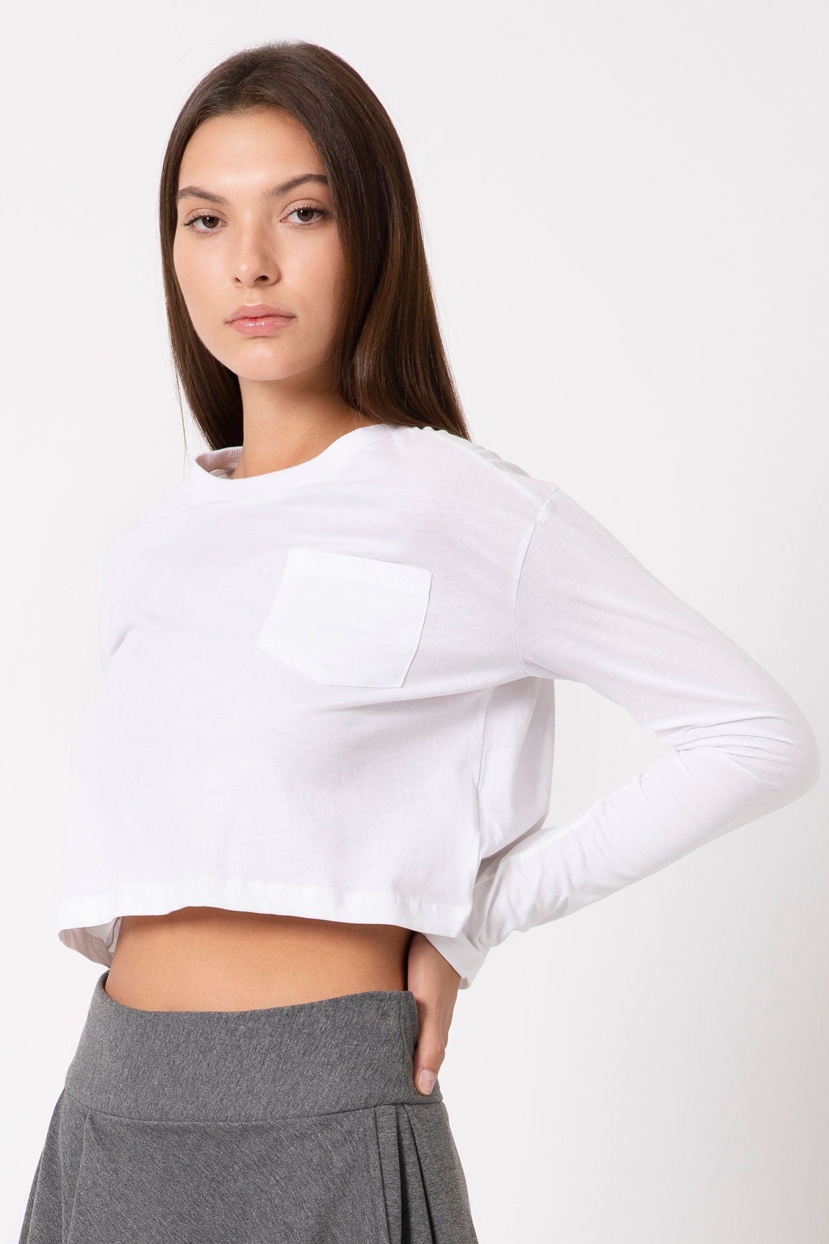 Beyaz  Uzun T-shirt 4559