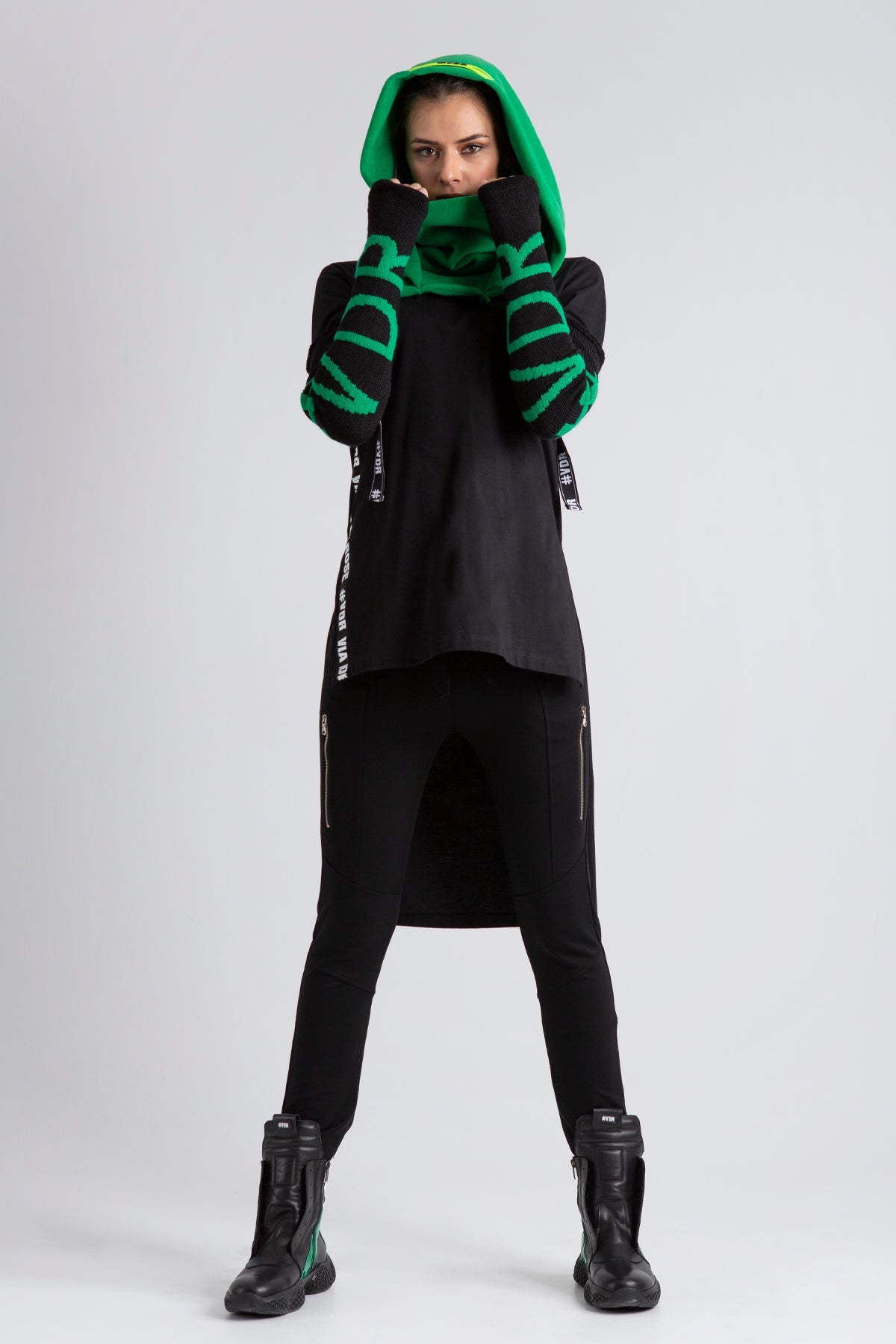 Siyah Yesil Eldiven 6000