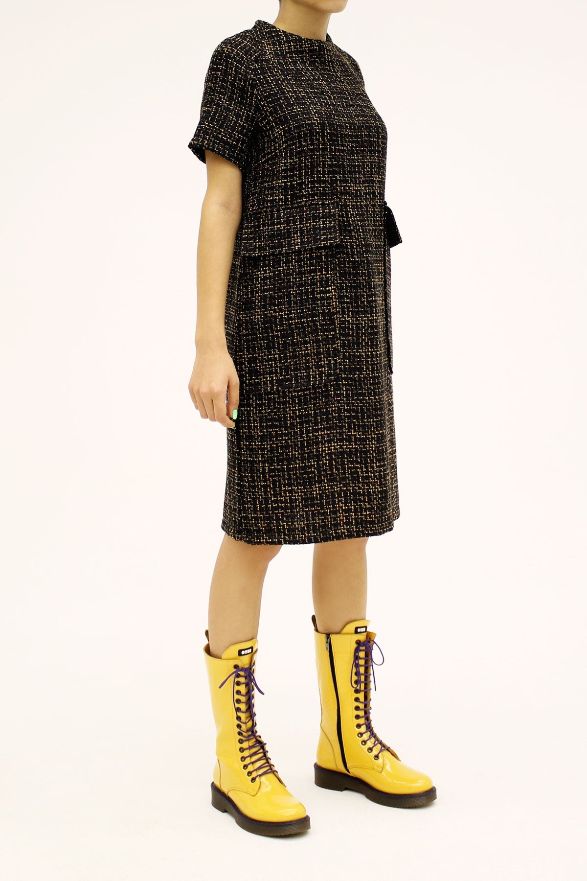 Siyah Vizon Elbise 6092