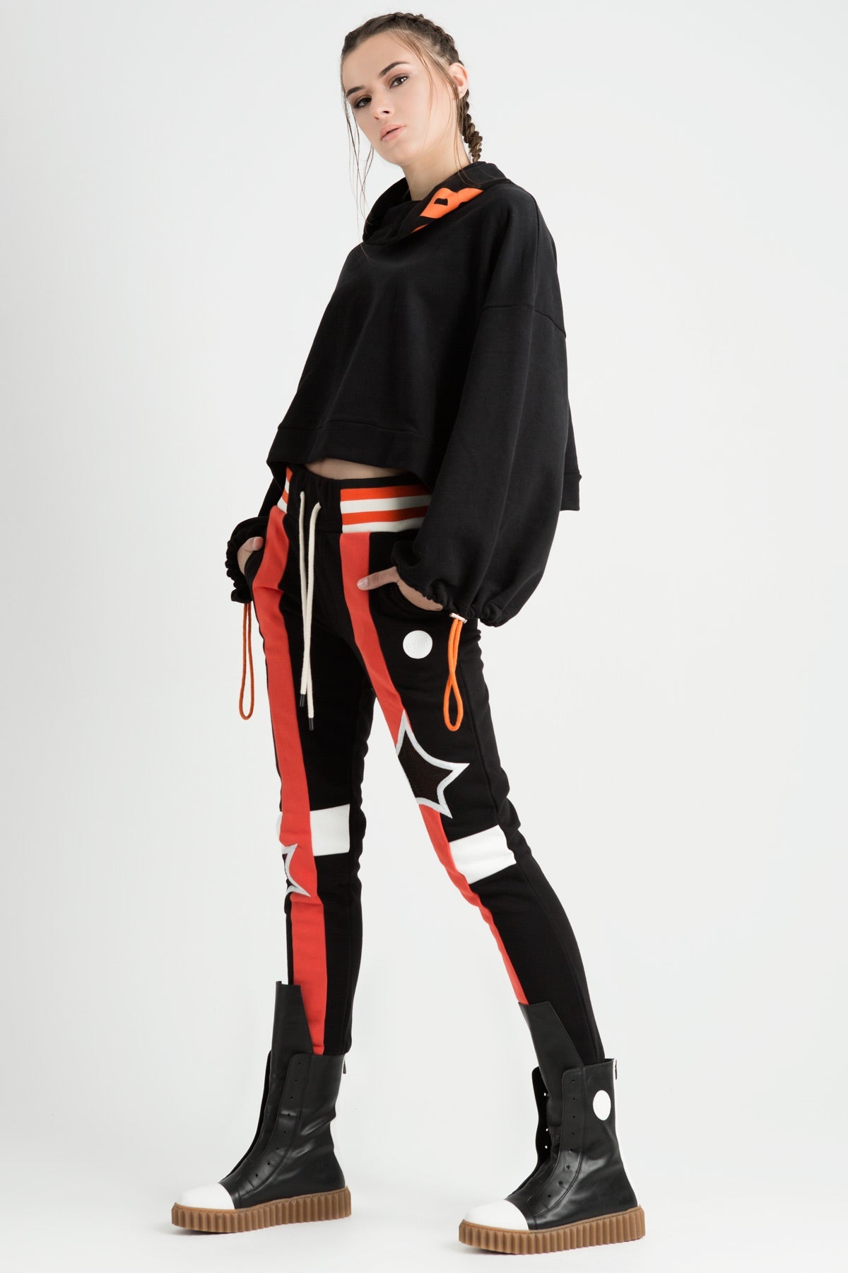 Siyah Turuncu Pantolon 6205