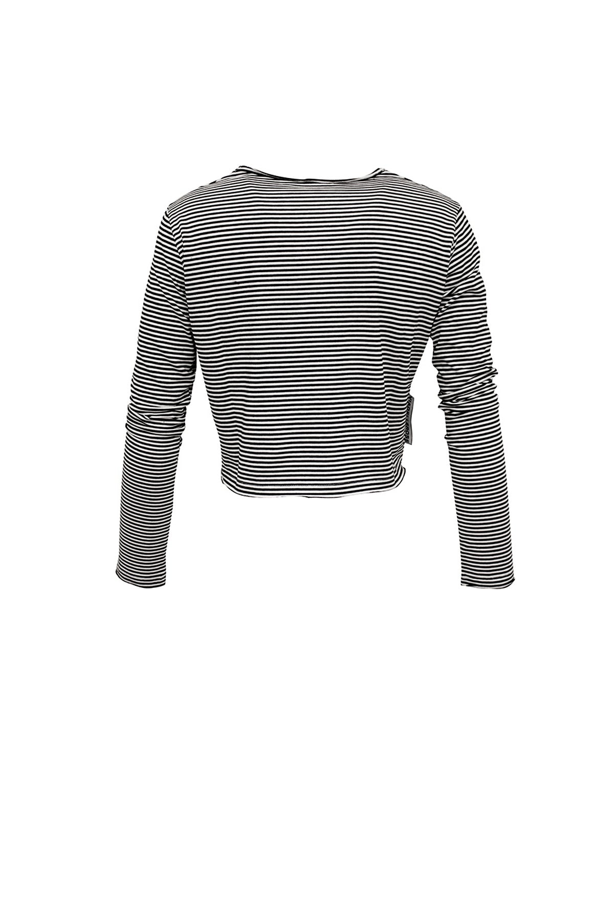Siyah Beyaz Uzun T-shirt 6260