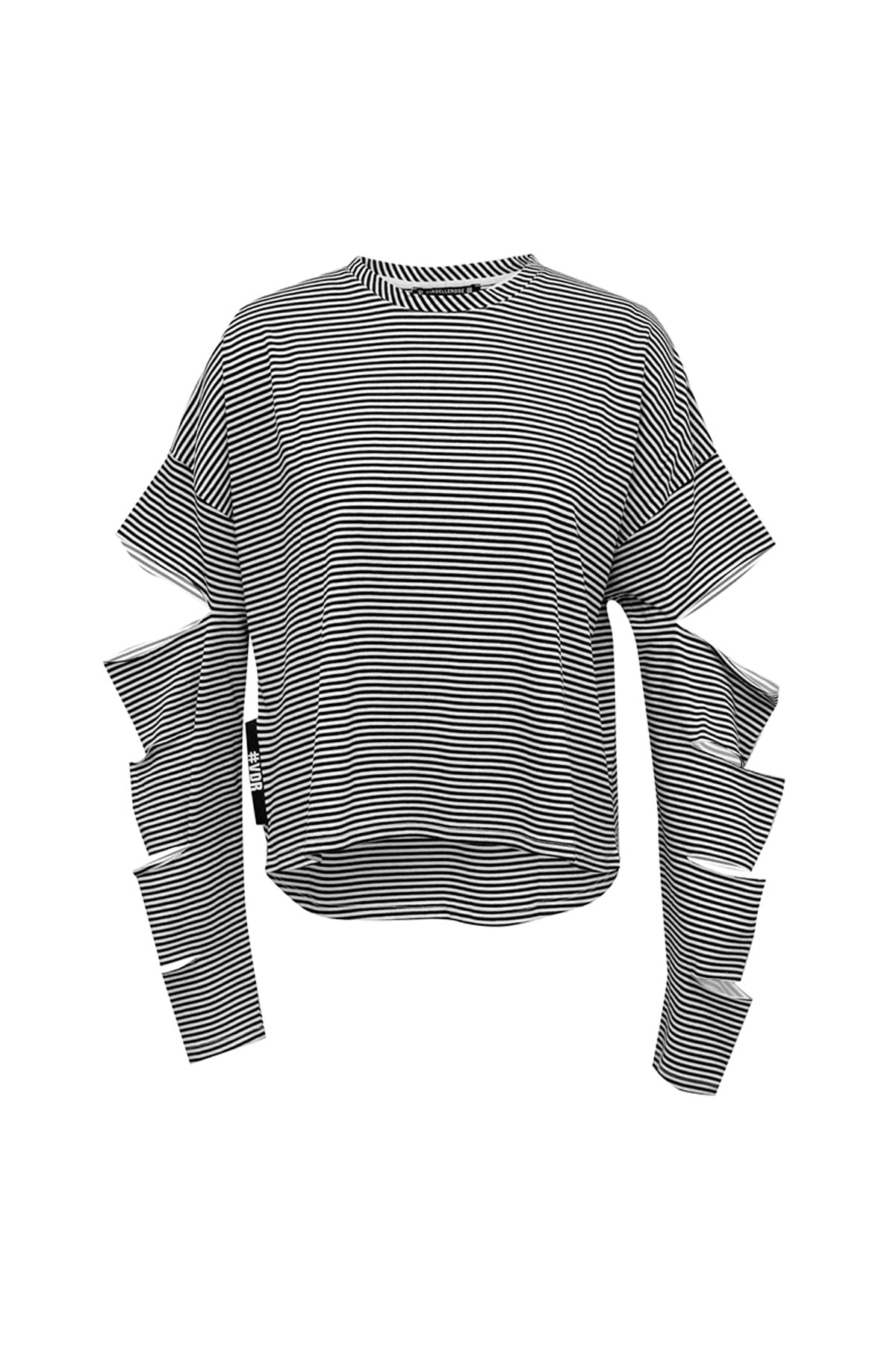 Siyah Beyaz Uzun T-shirt 6332