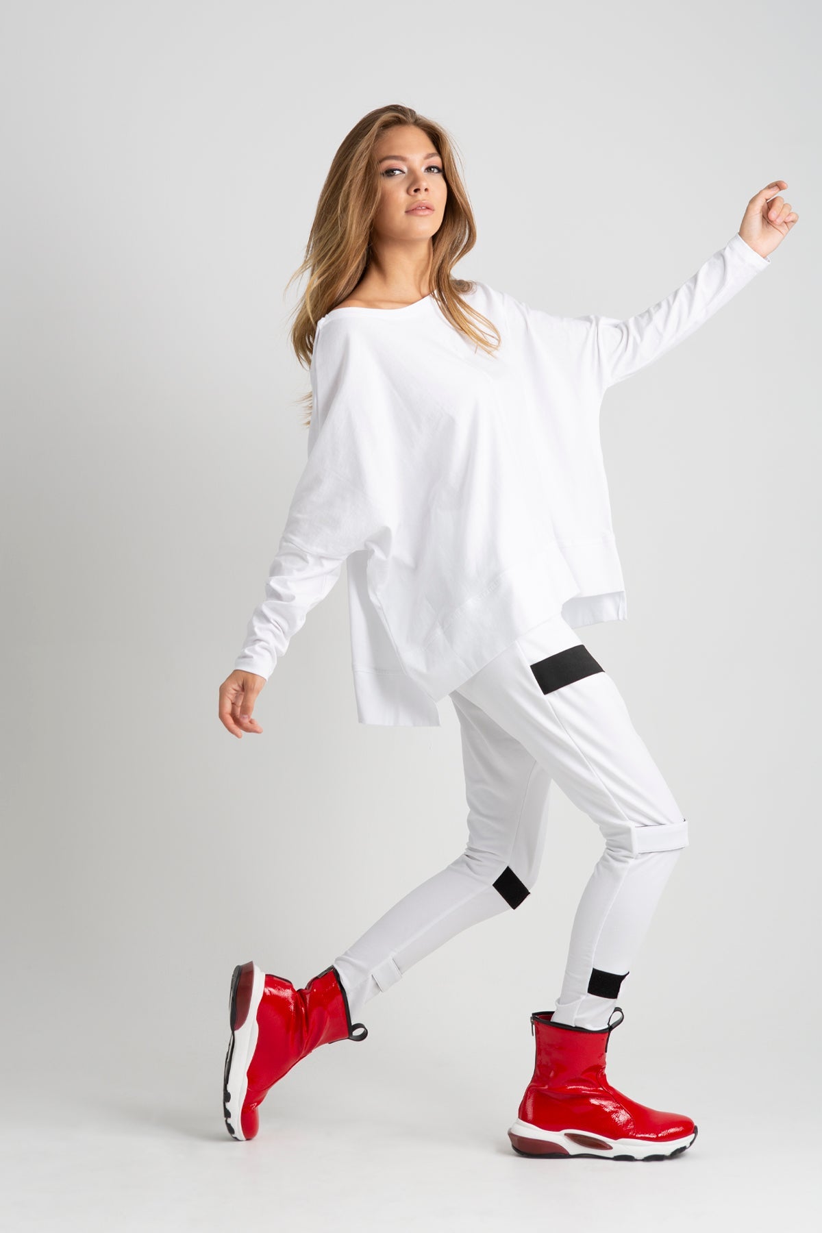 Beyaz  Uzun T-shirt 6342