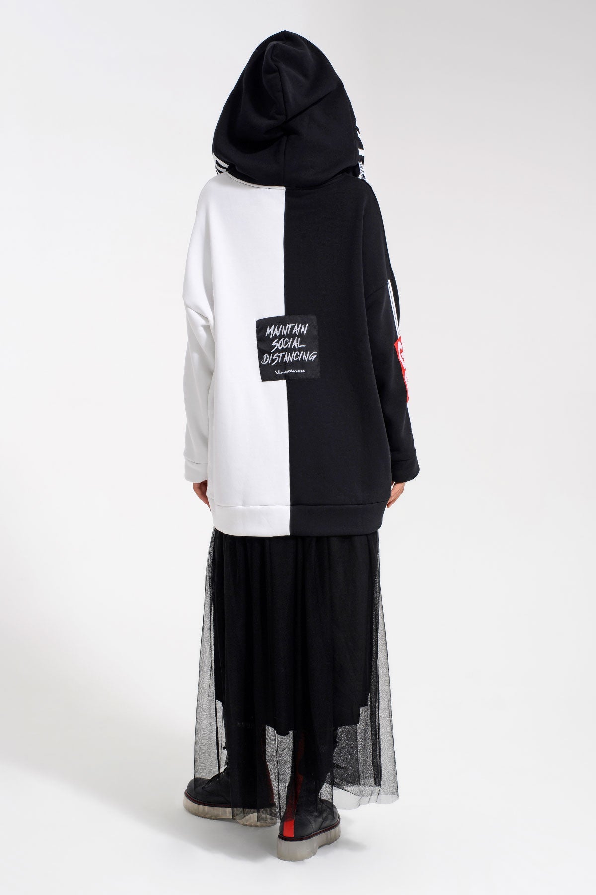 Siyah Beyaz Sweatshirt 8035