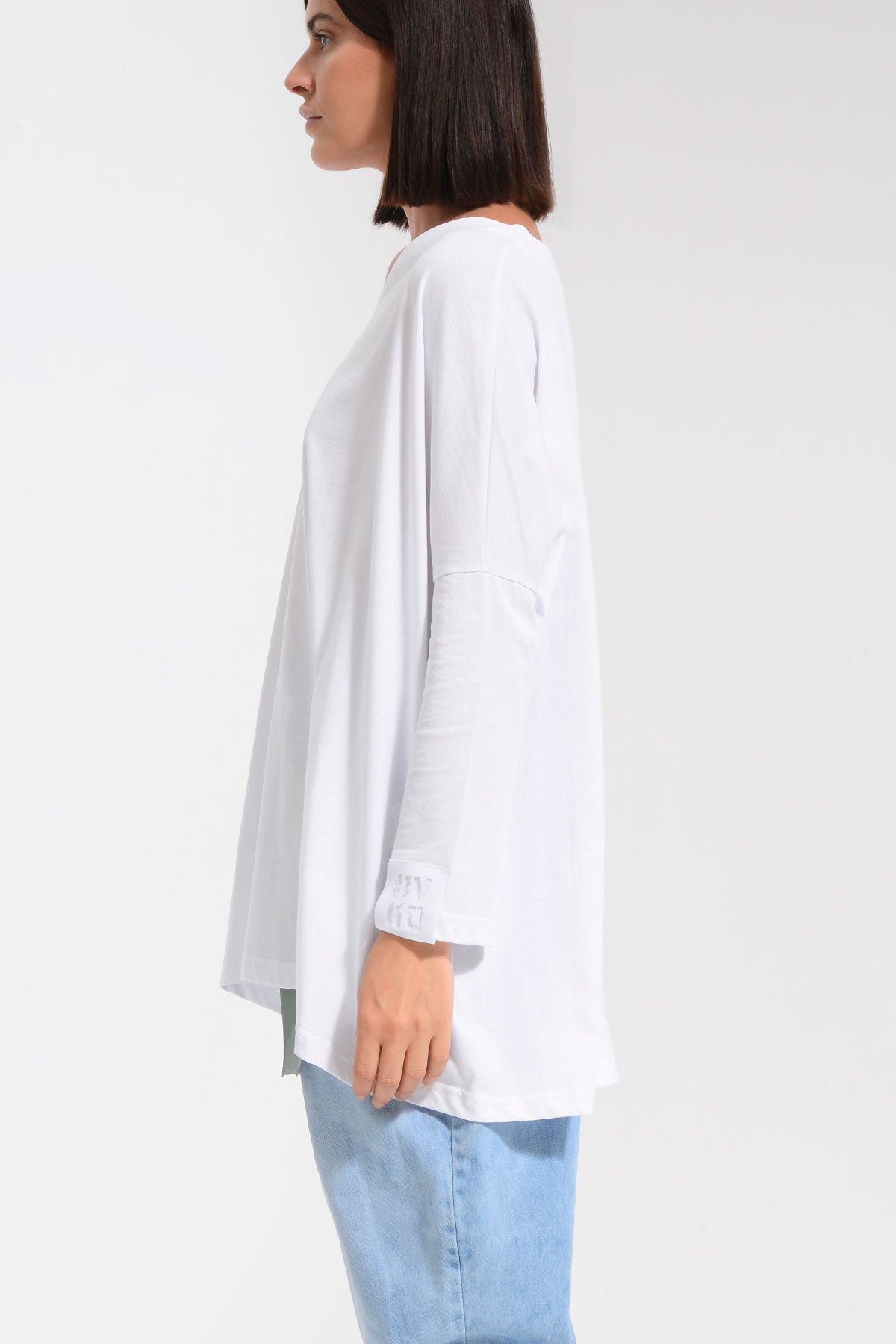 Beyaz Uzun T-shirt 8102