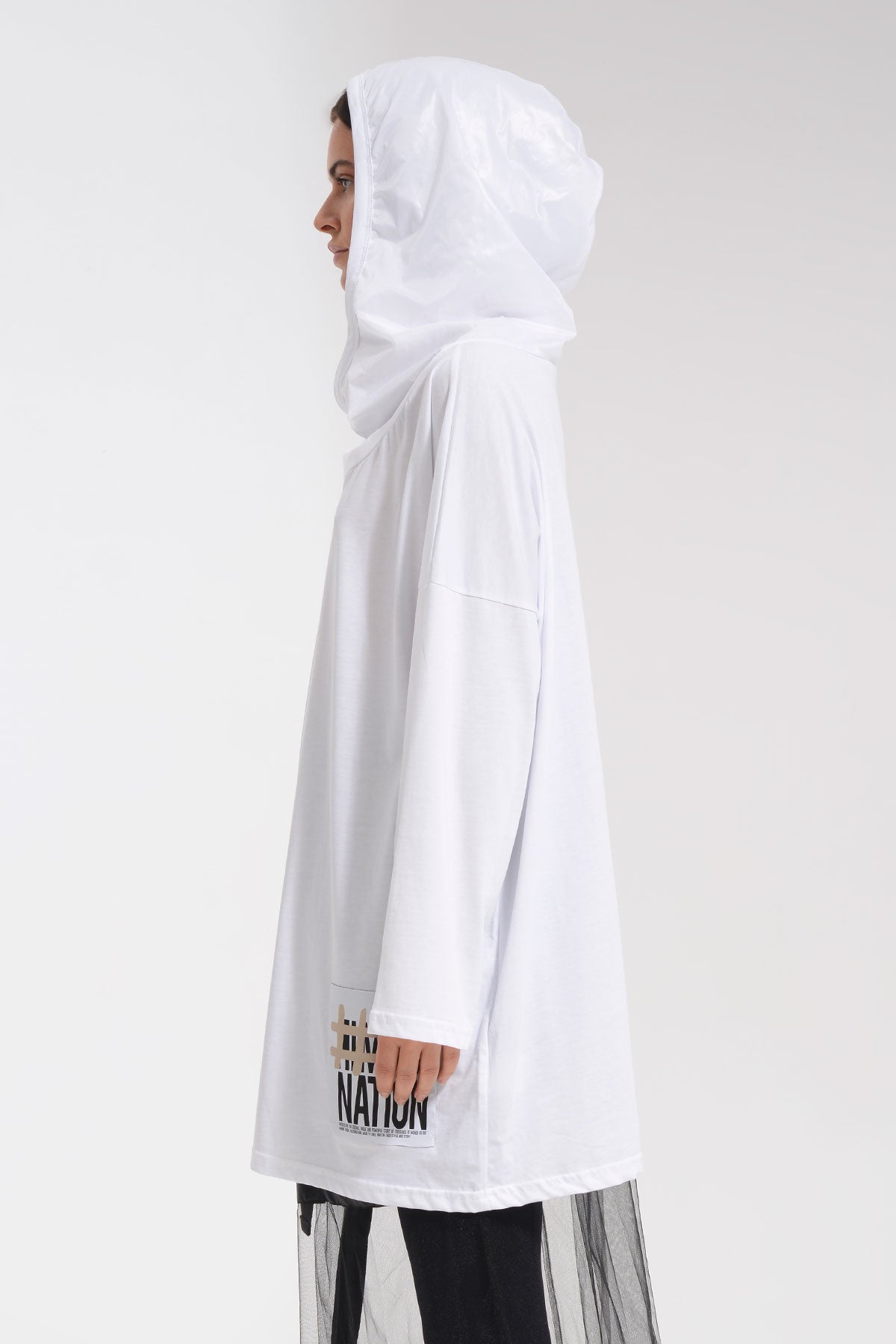 Beyaz Uzun T-shirt 8106