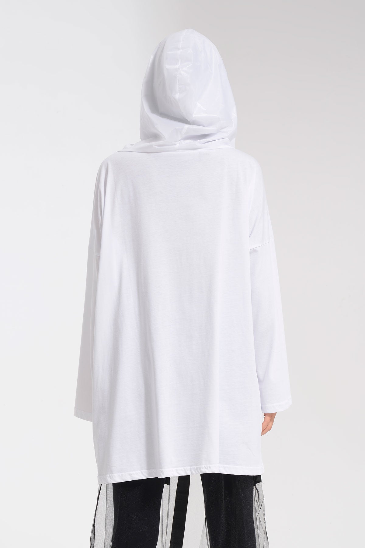 Beyaz Uzun T-shirt 8106