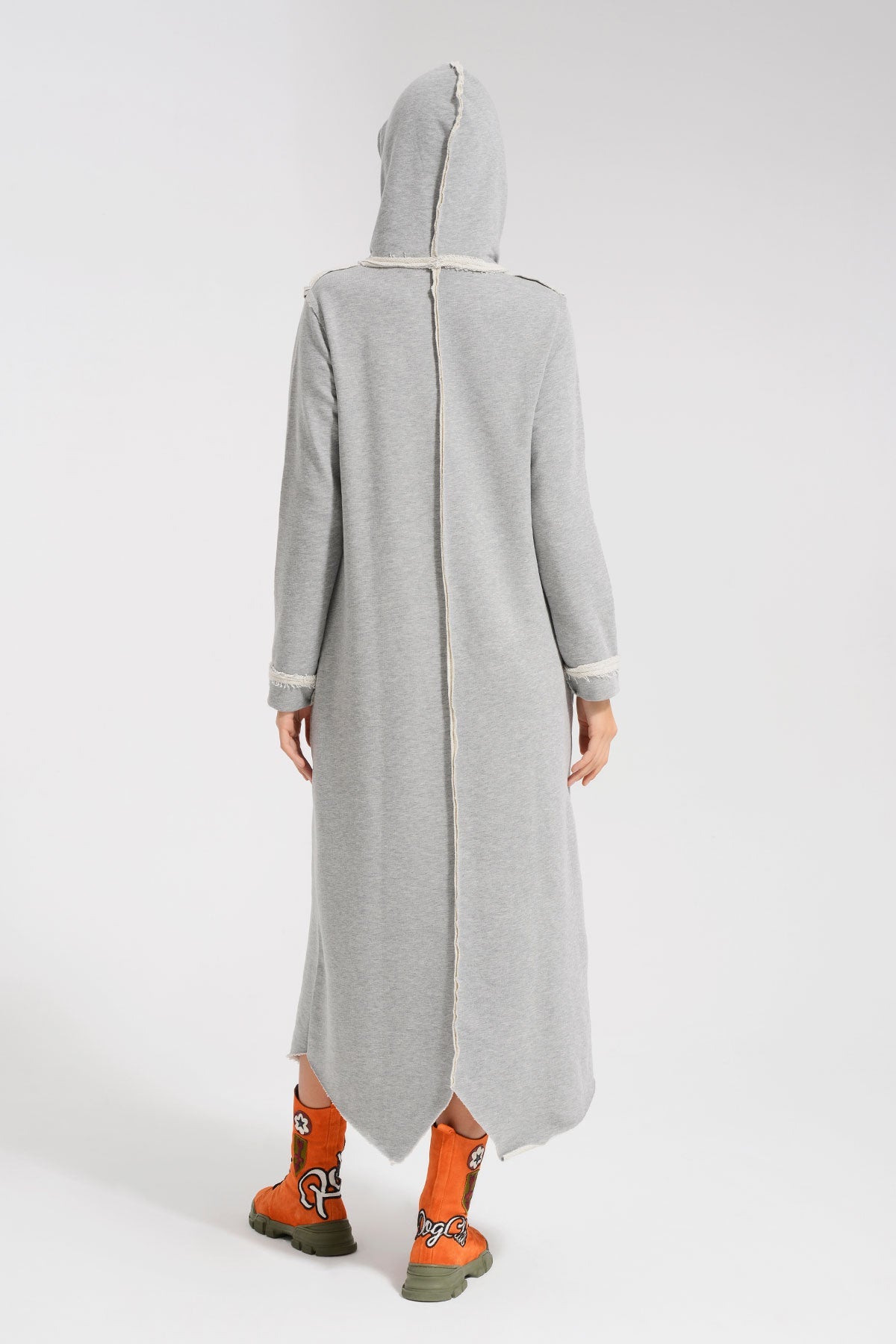 Gri Melanj Elbise 8236