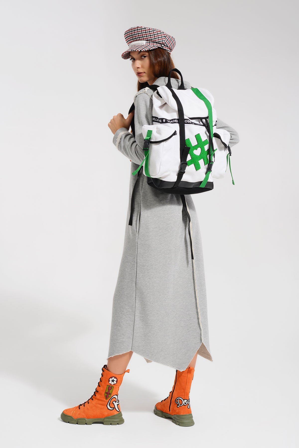 Gri Melanj Elbise 8236