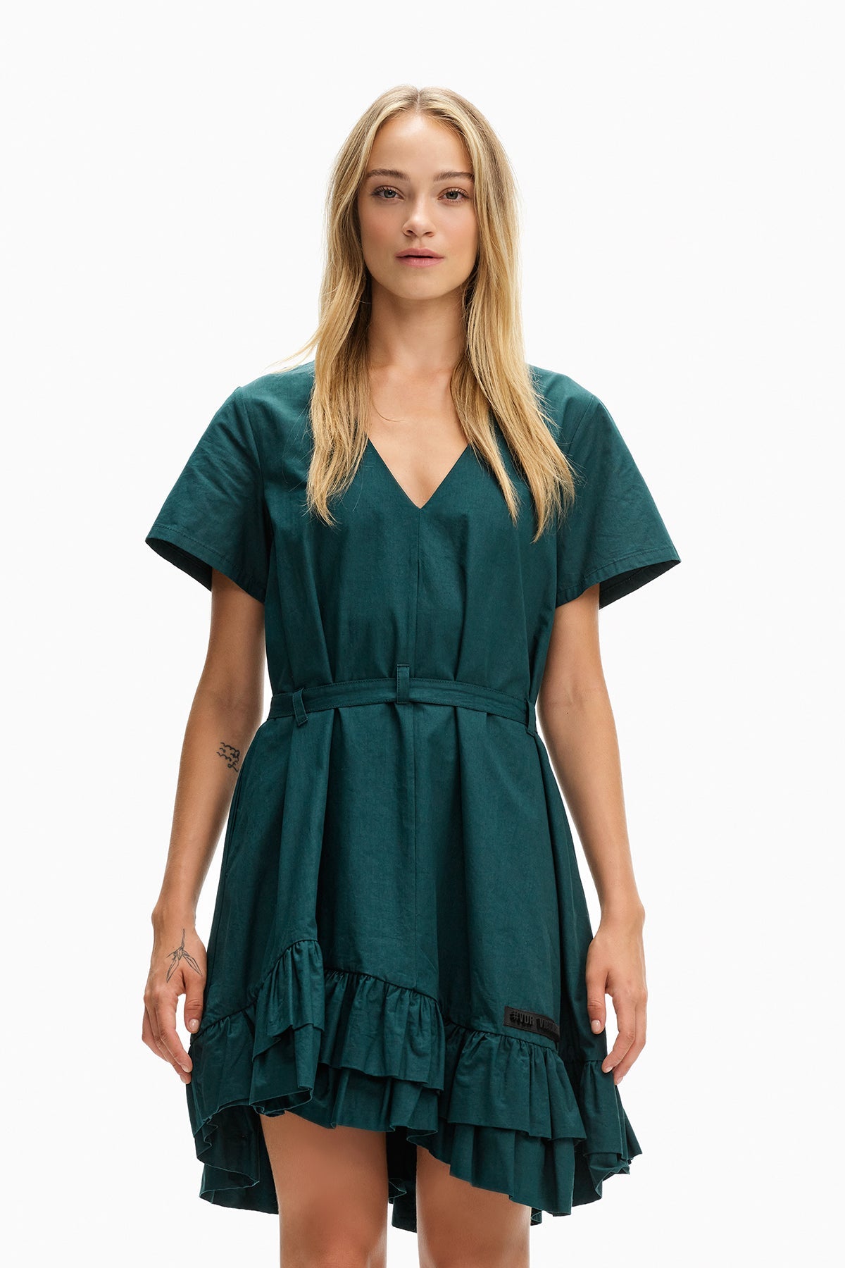 Koyu Yesil Elbise 10071