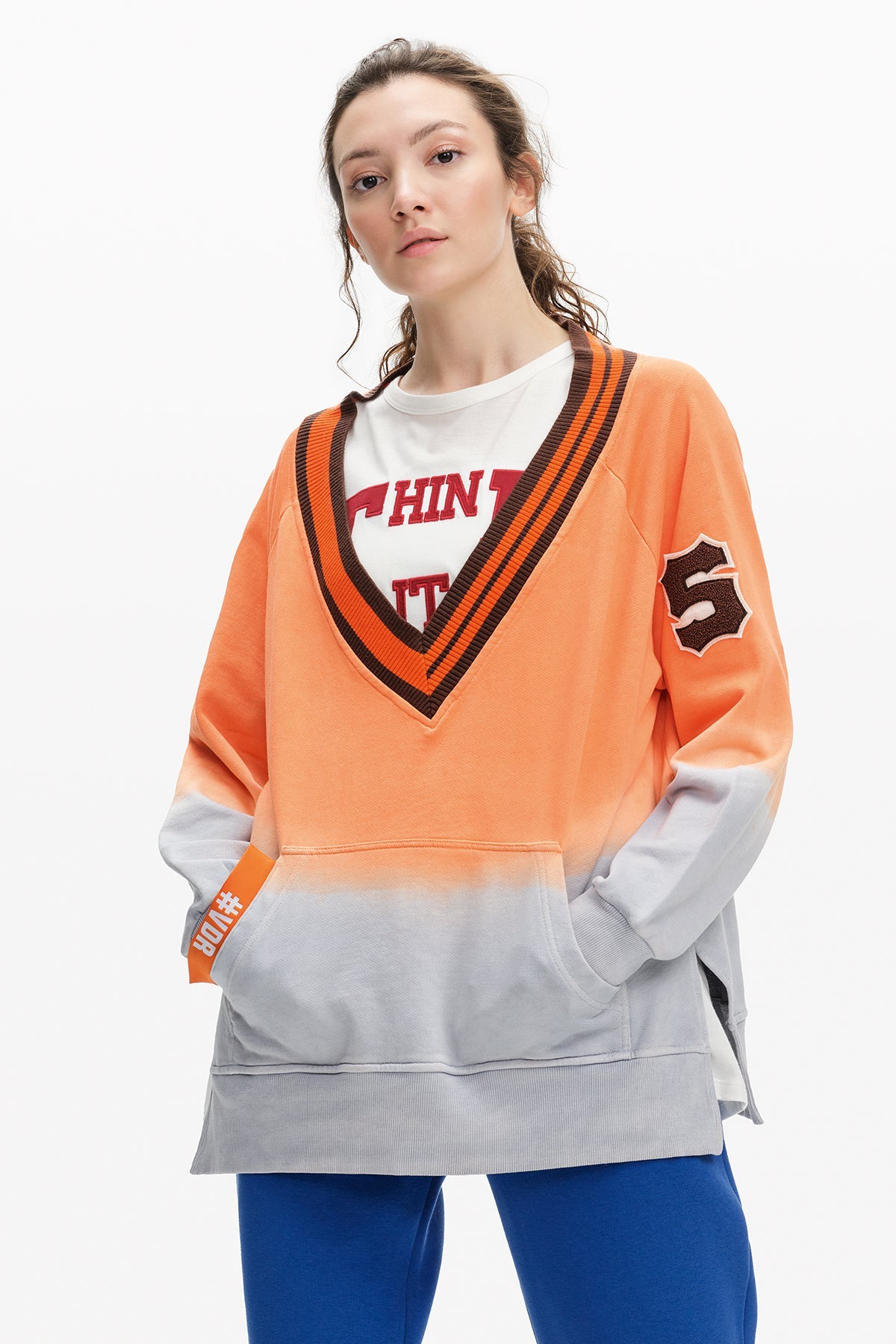 Turuncu Gri Sweatshirt 10421