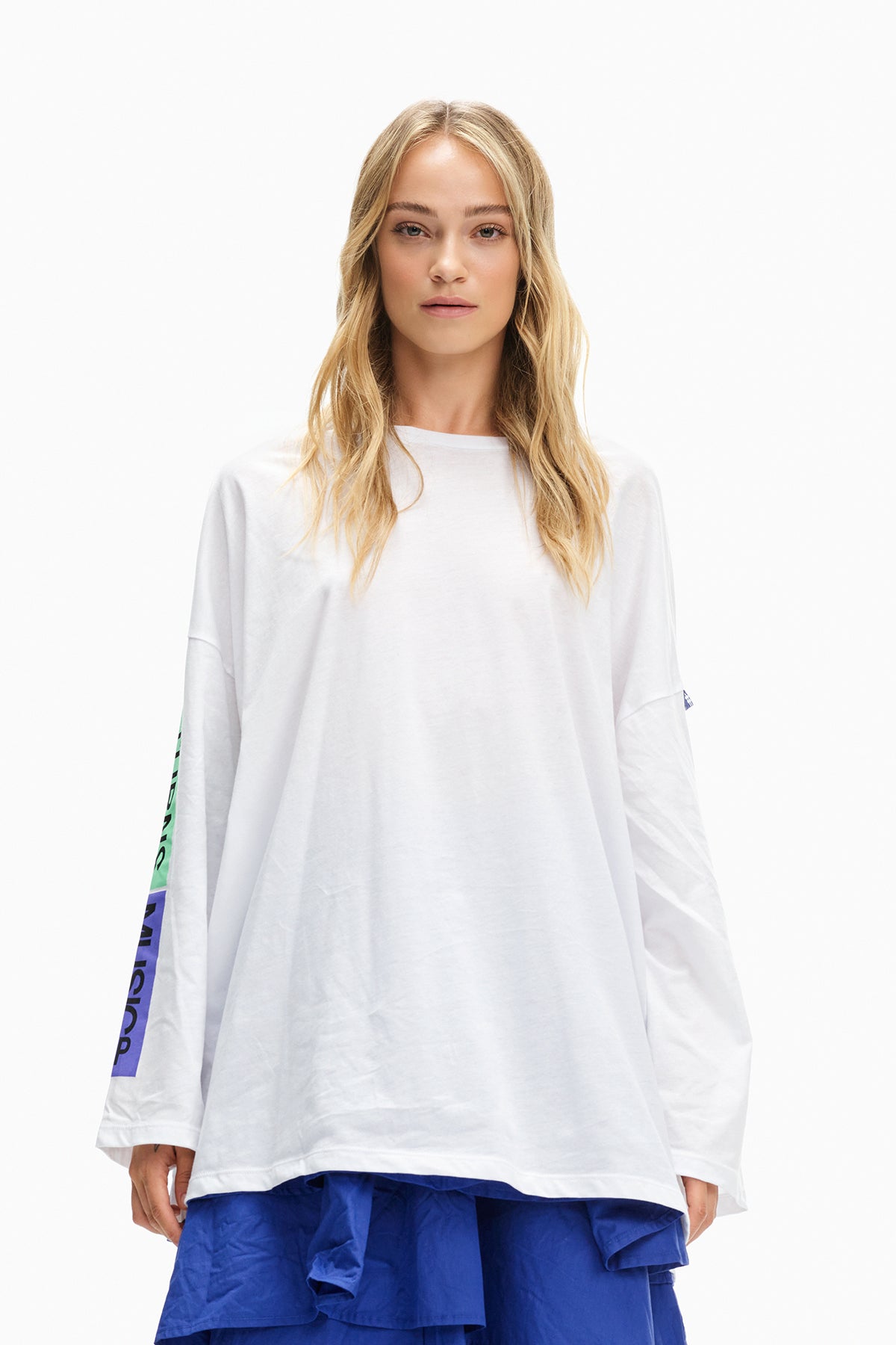 Beyaz Uzun T-shirt 10448
