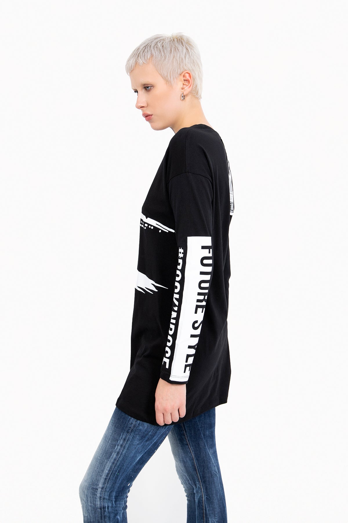 Siyah Uzun T-shirt 10449