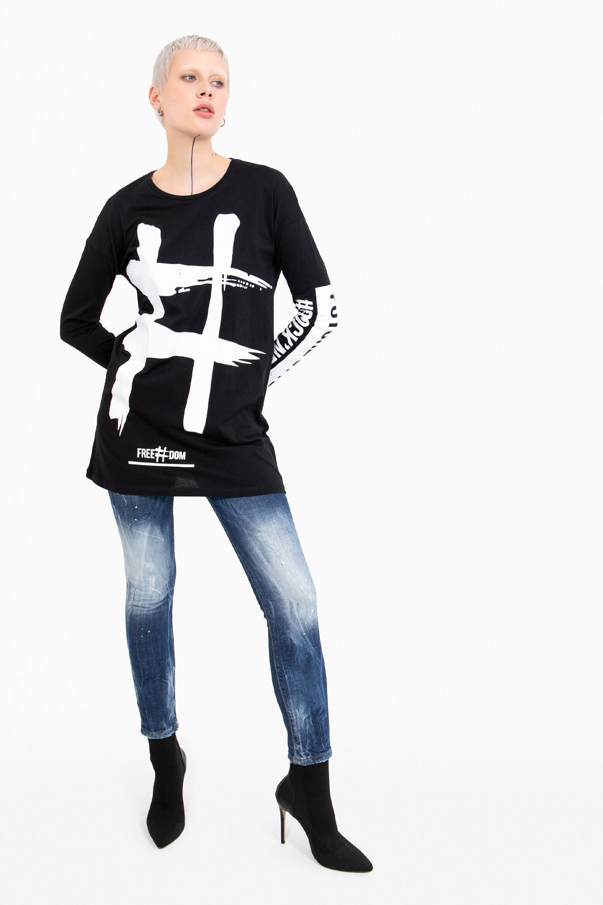 Siyah Uzun T-shirt 10449
